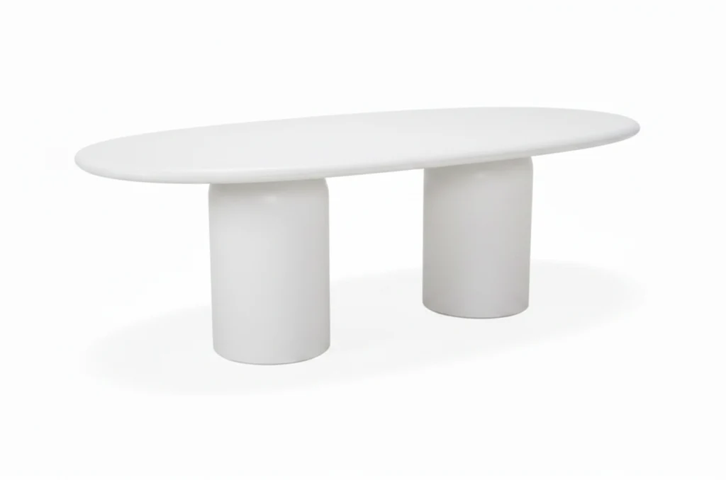 Easy-to-Use Aston Outdoor Cement Dining Table 2200 White Long-Lasting