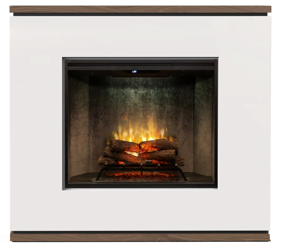 High-End Strata Mantle Electric Fire Heater Elegant