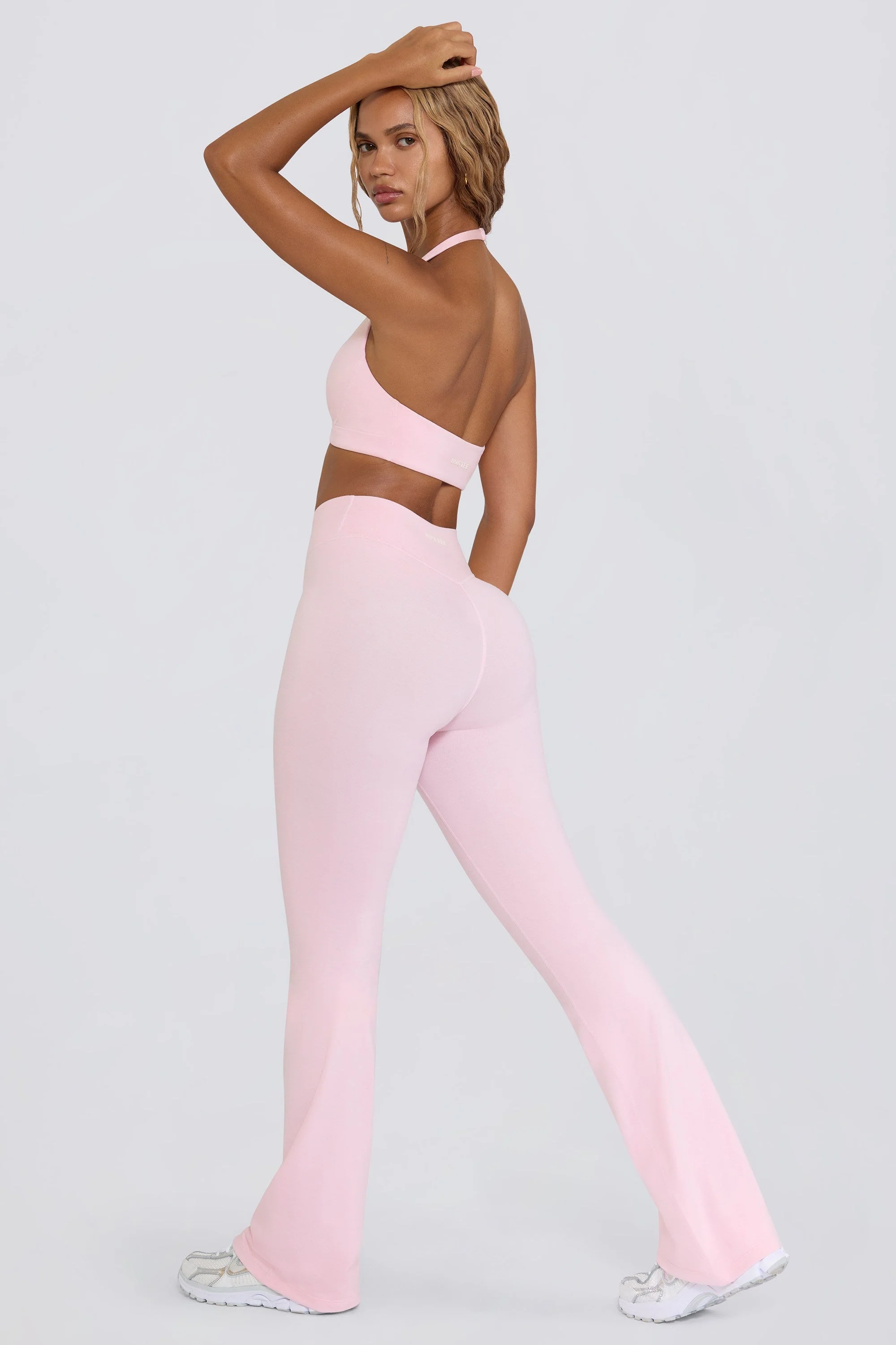 World-Class Brushed Jersey Ruched Flared Trousers in Bloom Sustainable
