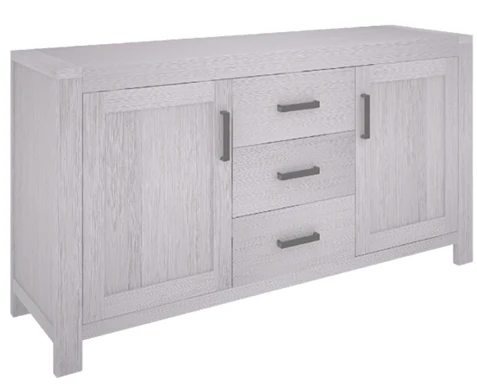 Durable Madrid 2 dr 3 drw Buffet - Brushed White Pure