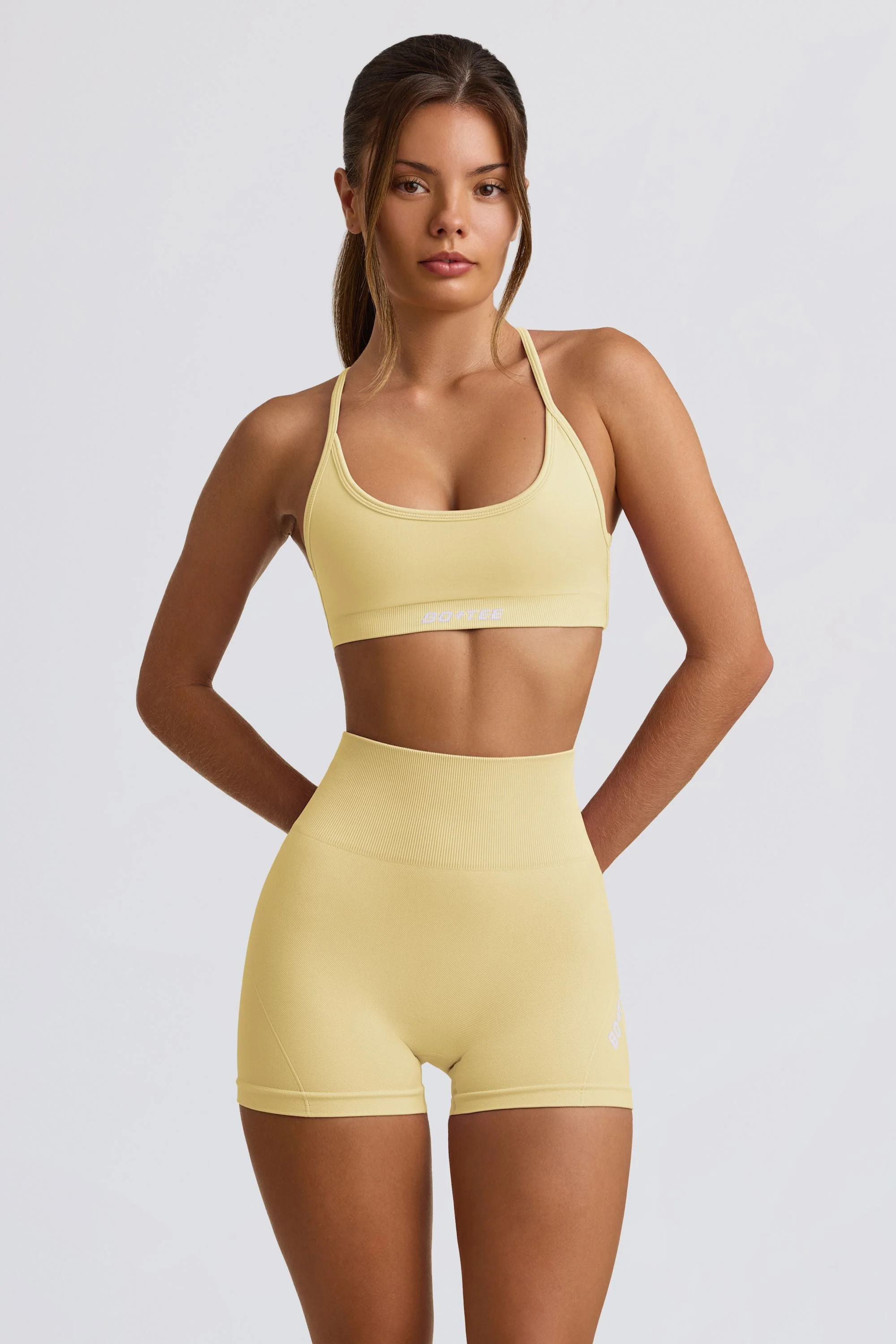 Lightweight Super Sculpt Seamless Mini Shorts in Butter Solid