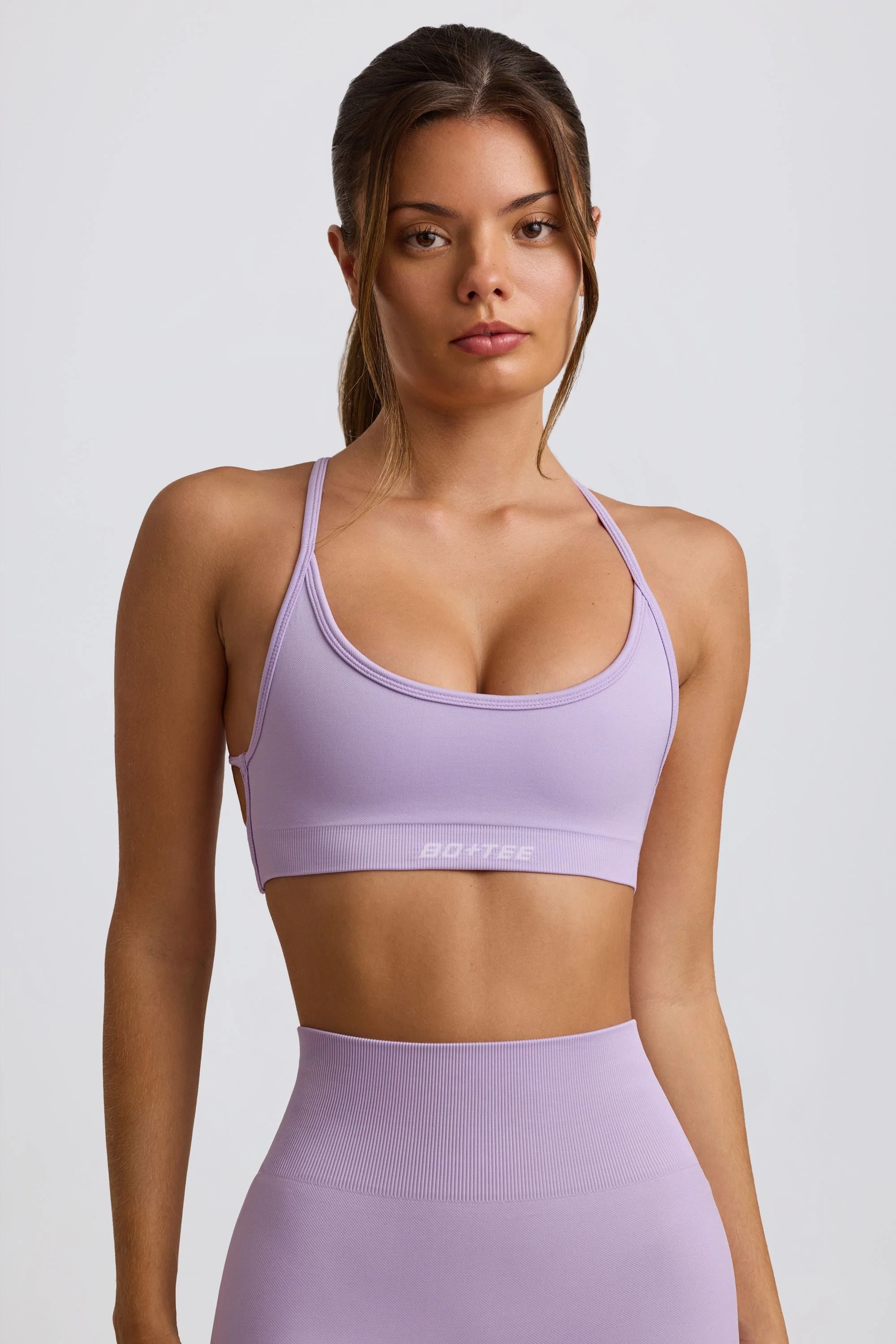 Convenient Super Sculpt Seamless Backless Sports Bra in Lavender Unique