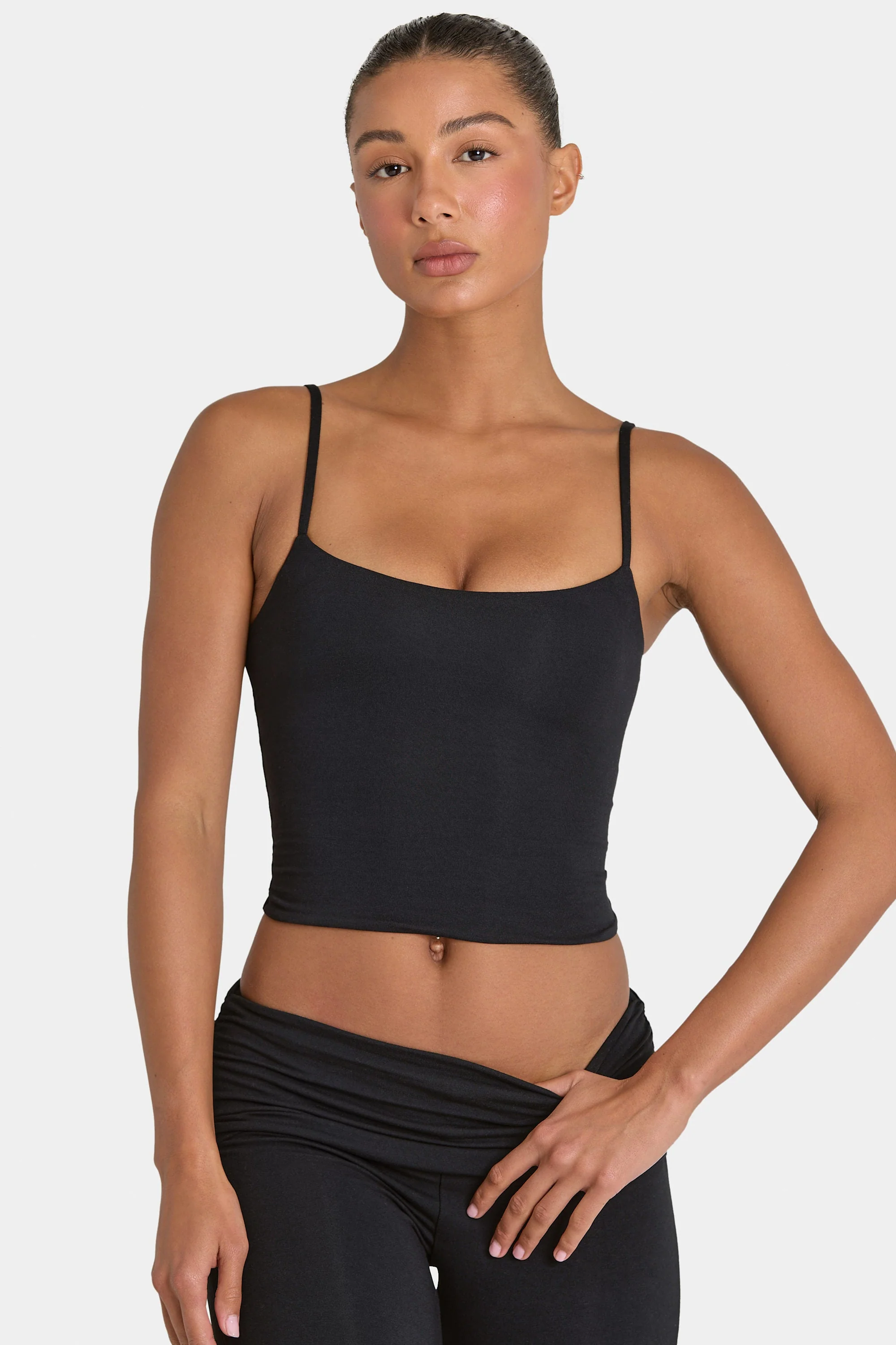 Powerful ButterCloud™ Crop Tank Top in Black Optimized