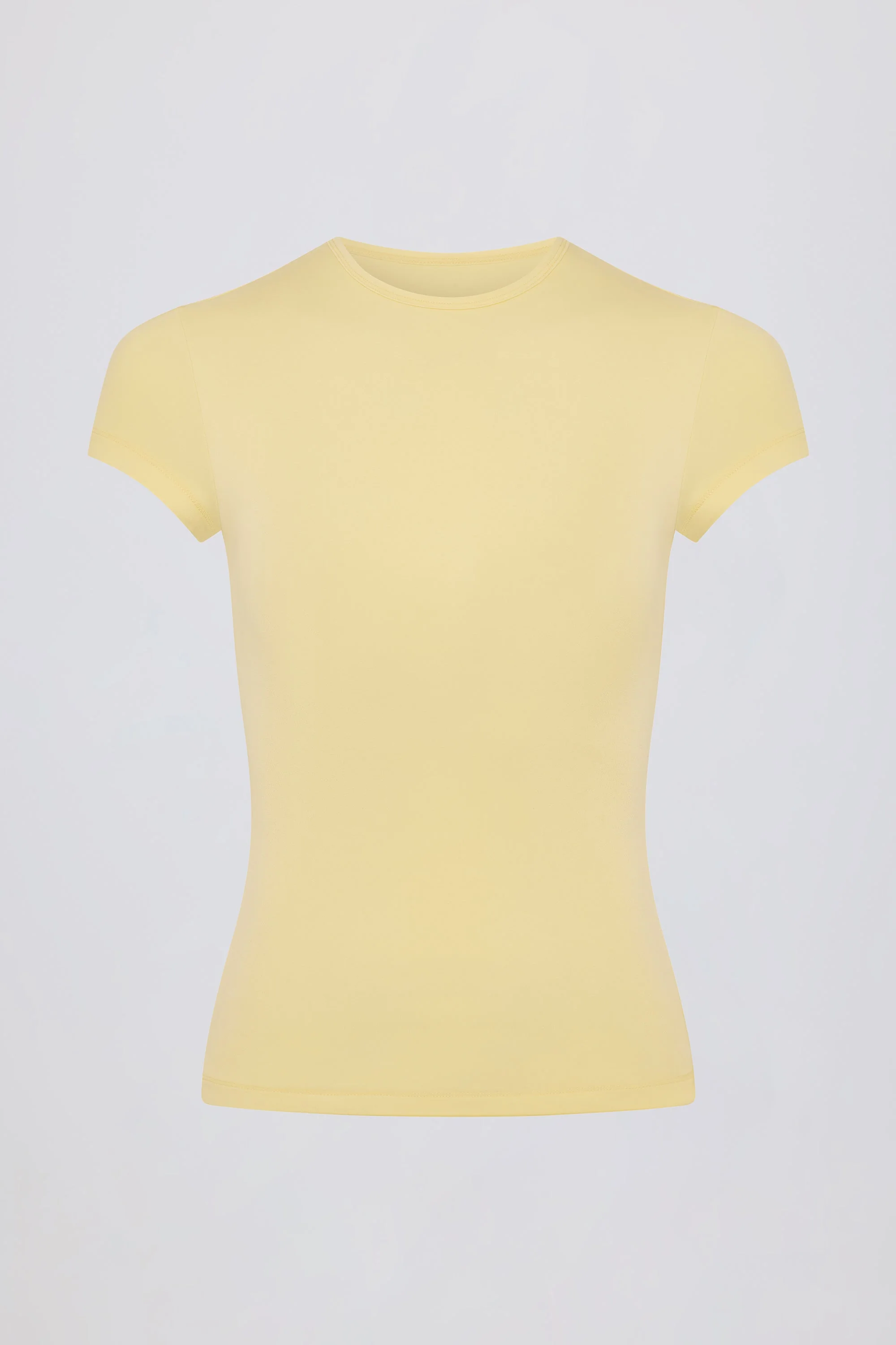 High-Grade Cut-Out Longline T-Shirt in Lemon Exceptional