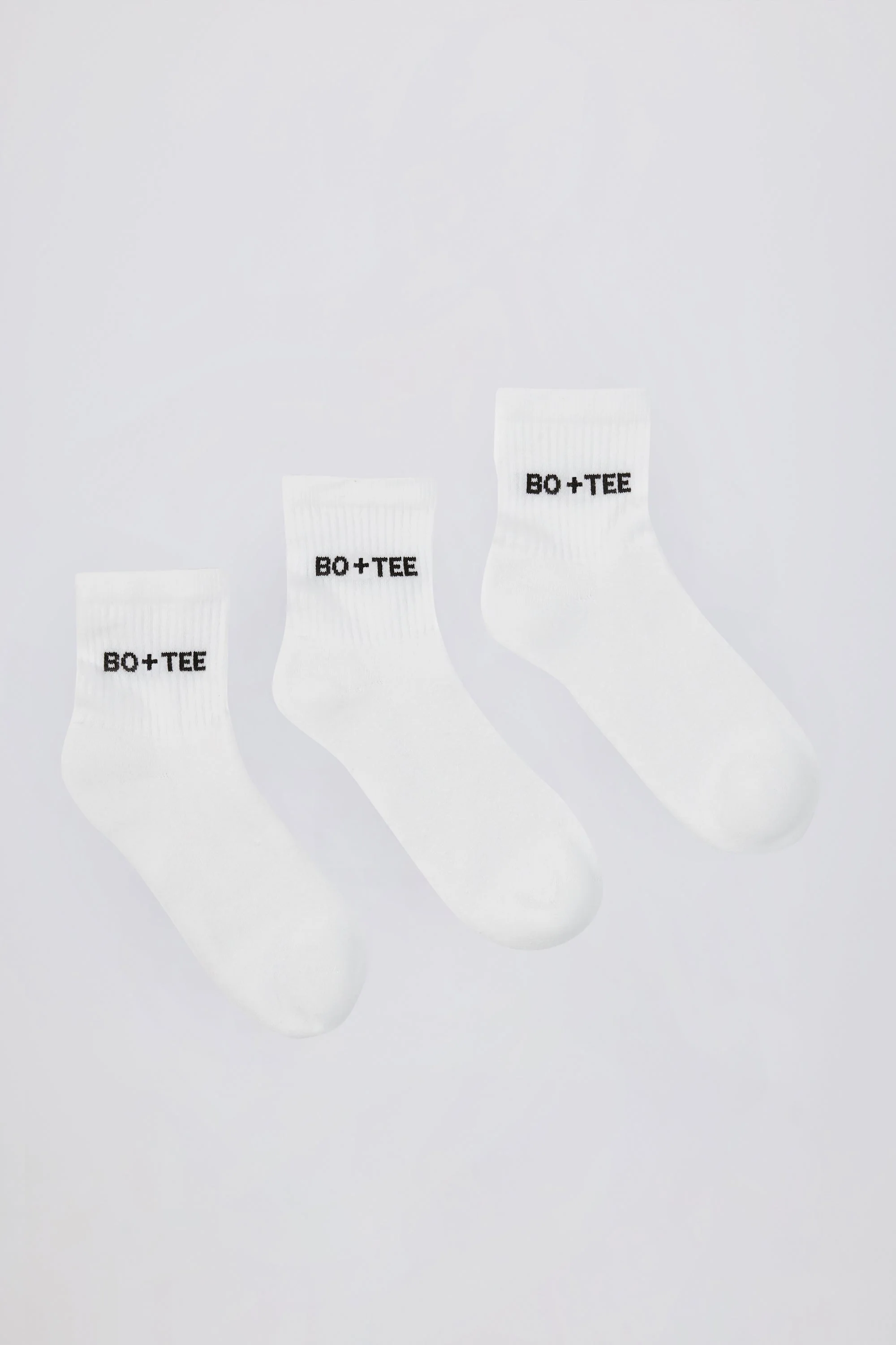Clean Ribbed Crew Sock Bundle in White Dependable