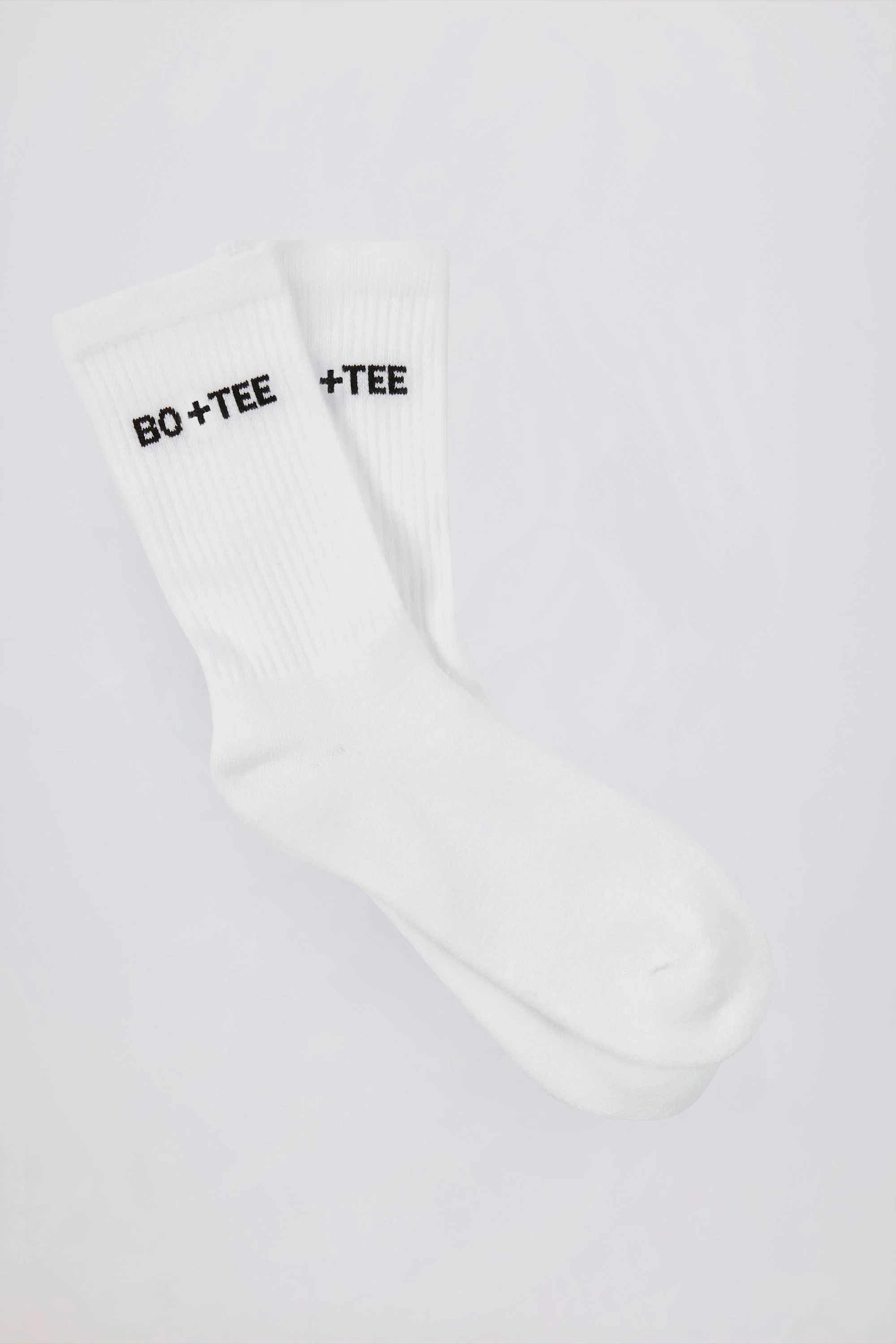 Innovative Ribbed Half-Crew Socks in White Official