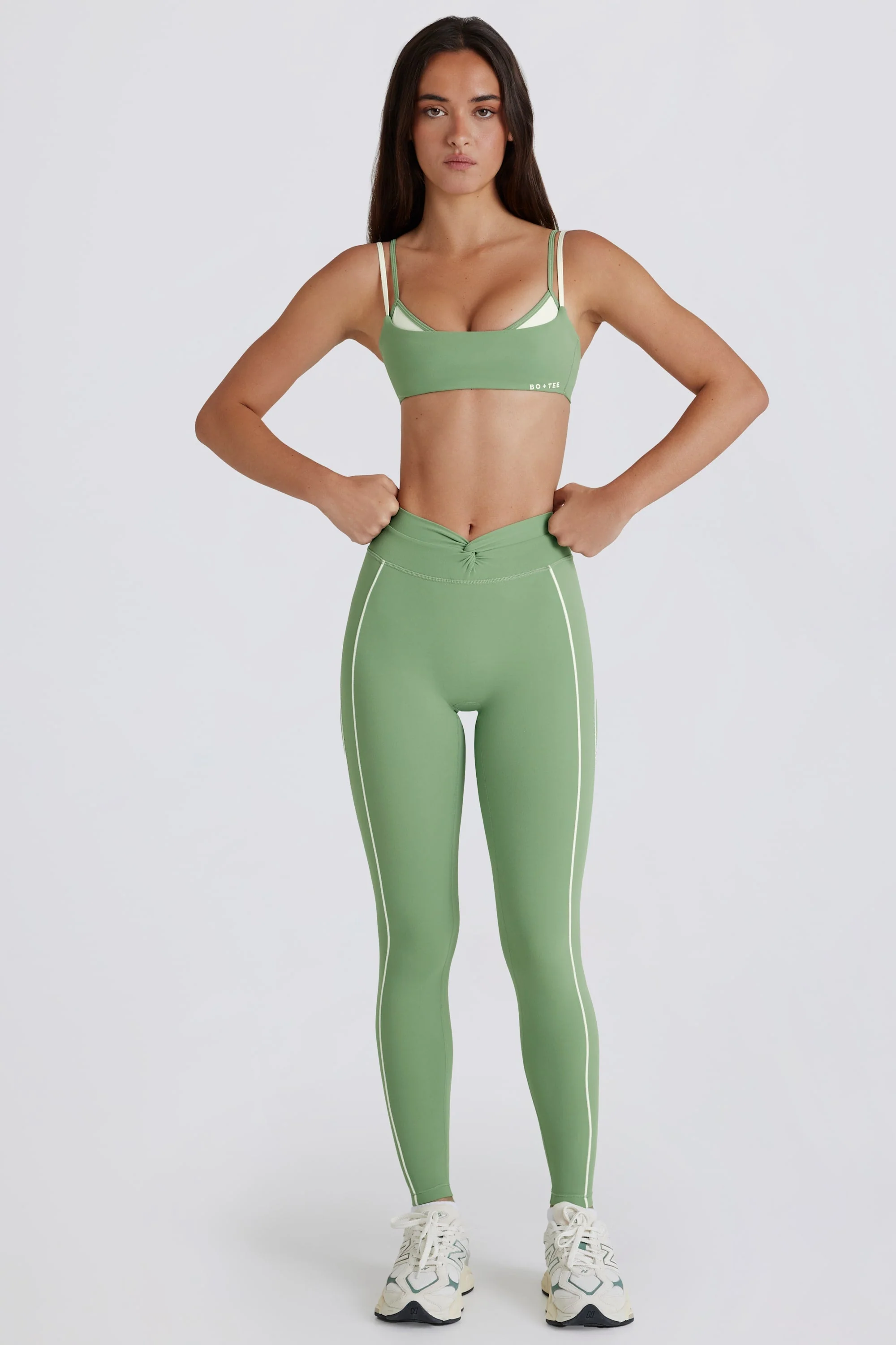 Reliable Soft Active Twist-Front Leggings in Jade Carefully Designed
