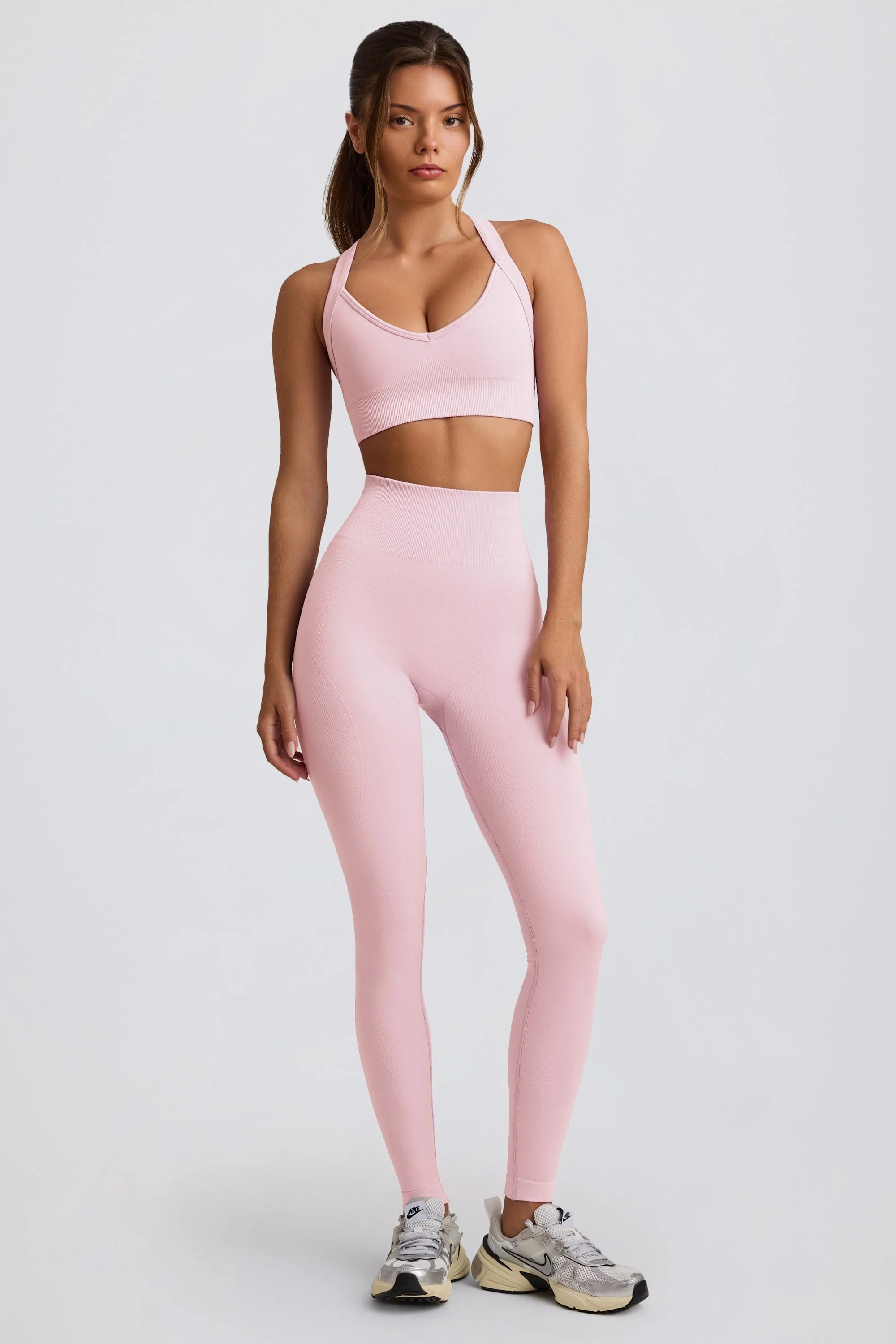 Flexible Super Sculpt Seamless High-Waist Leggings in Soft Pink Green