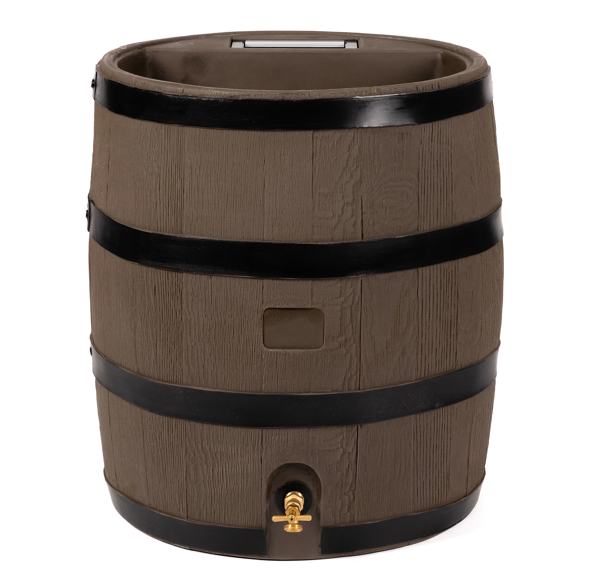 Solid 35 Gallon Round Rain Barrel With Planter American ExpressApple PayDiners ClubDiscoverGoogle PayMastercardShop PayVisa Reusable