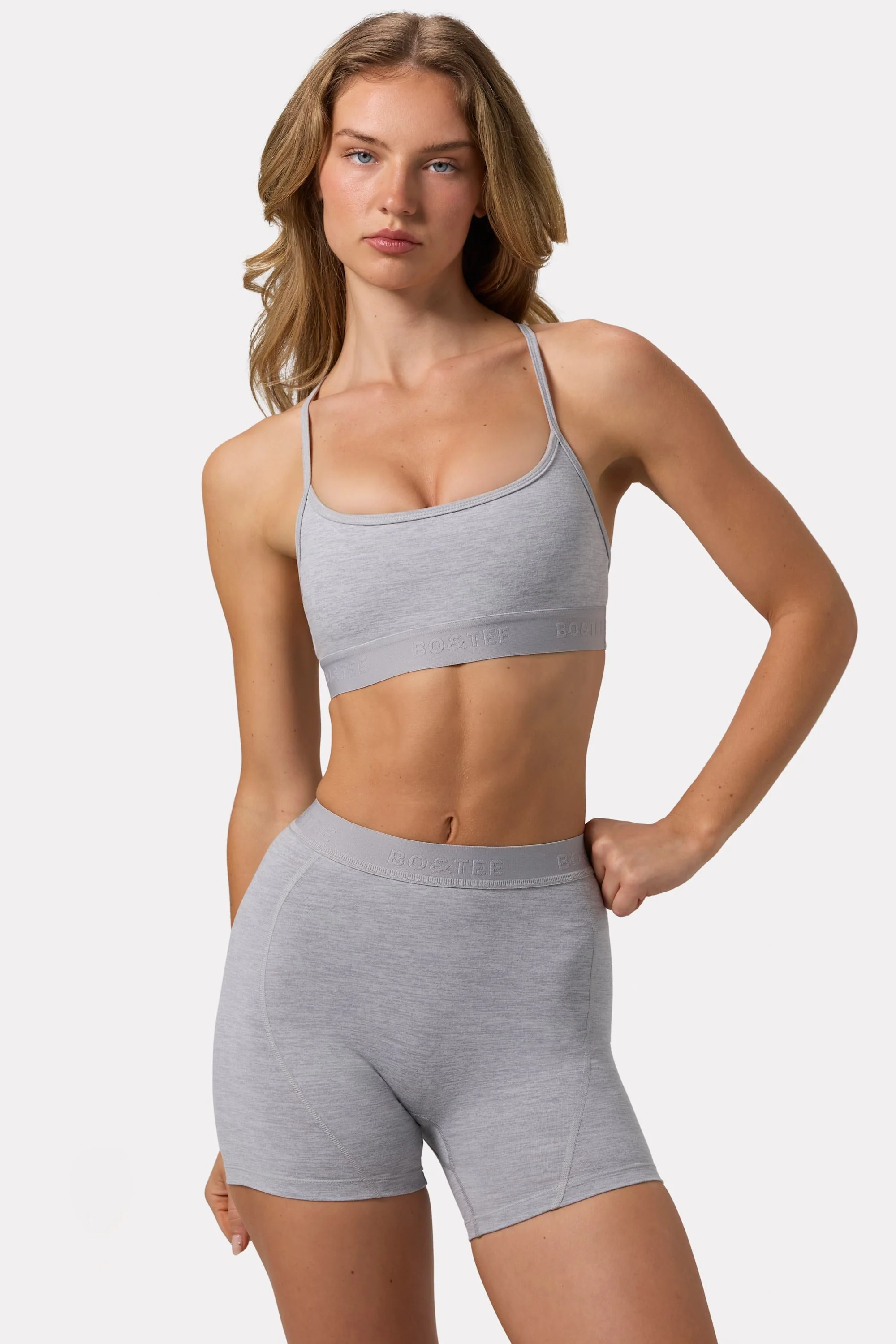 Crafted Soft Active Mini Shorts in Grey Marl Durable