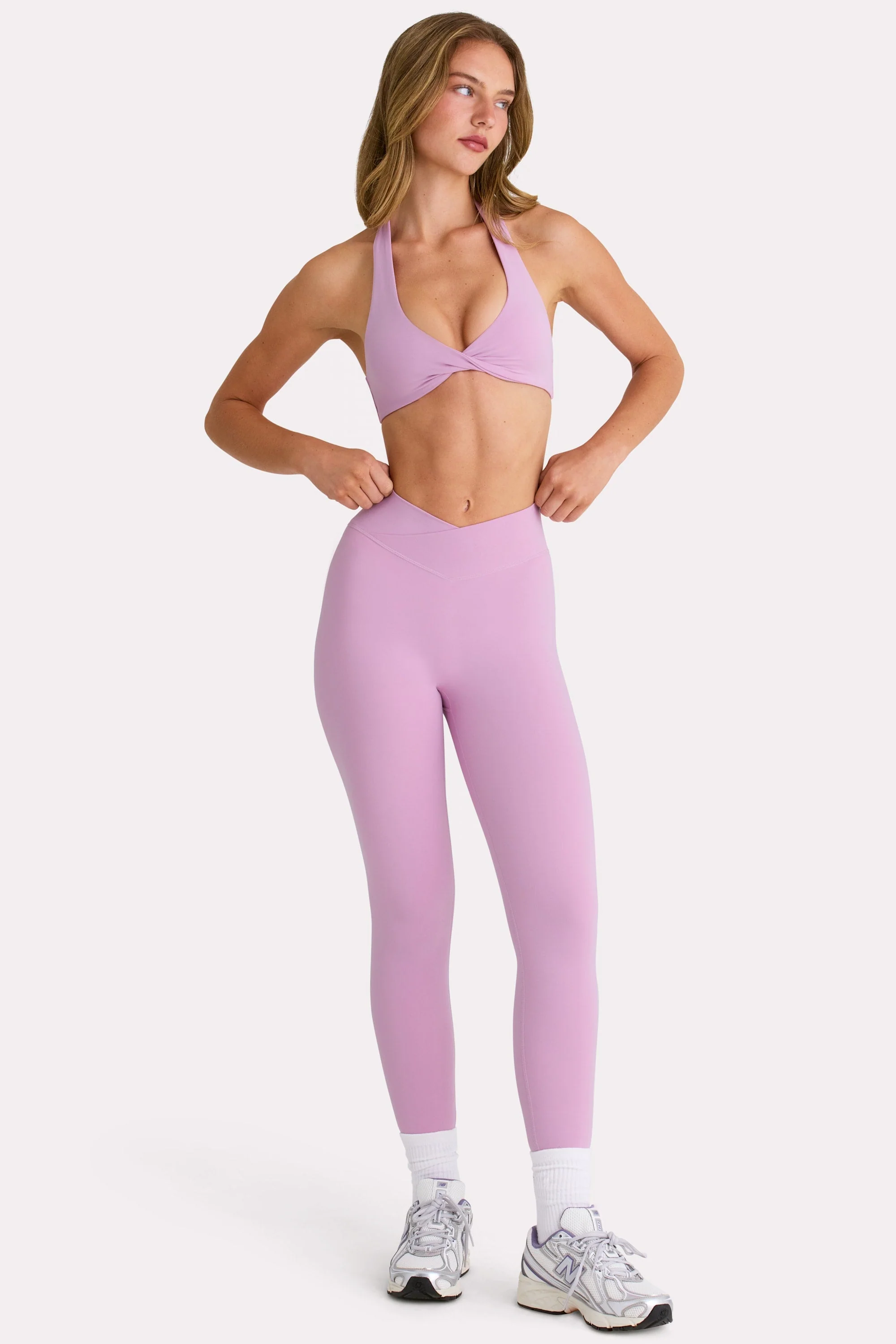 Recyclable Soft Active Leggings in Sweet Pink Solid