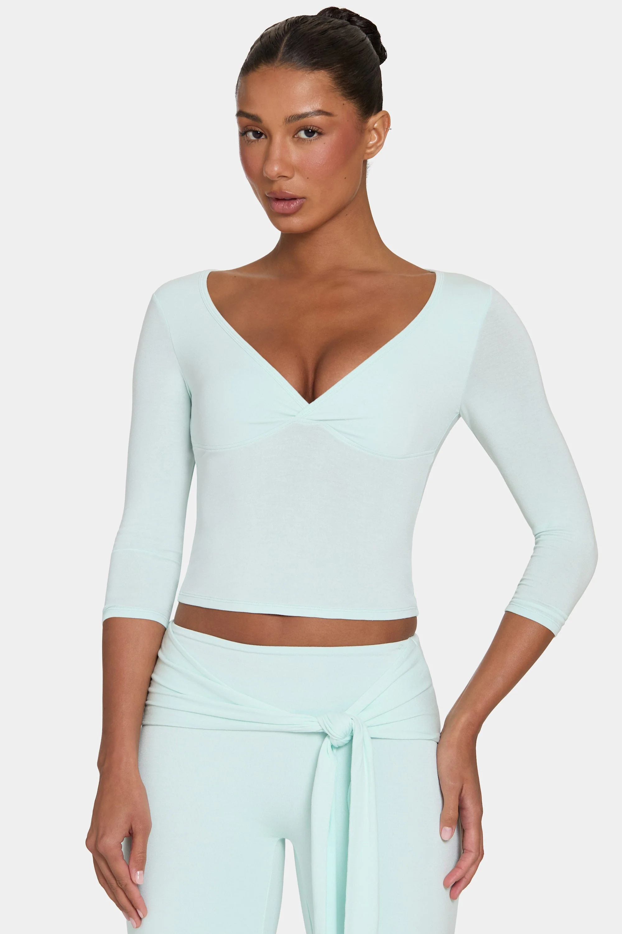 Elegant ButterCloud™ 3 4 Sleeve Top in Peppermint Superior
