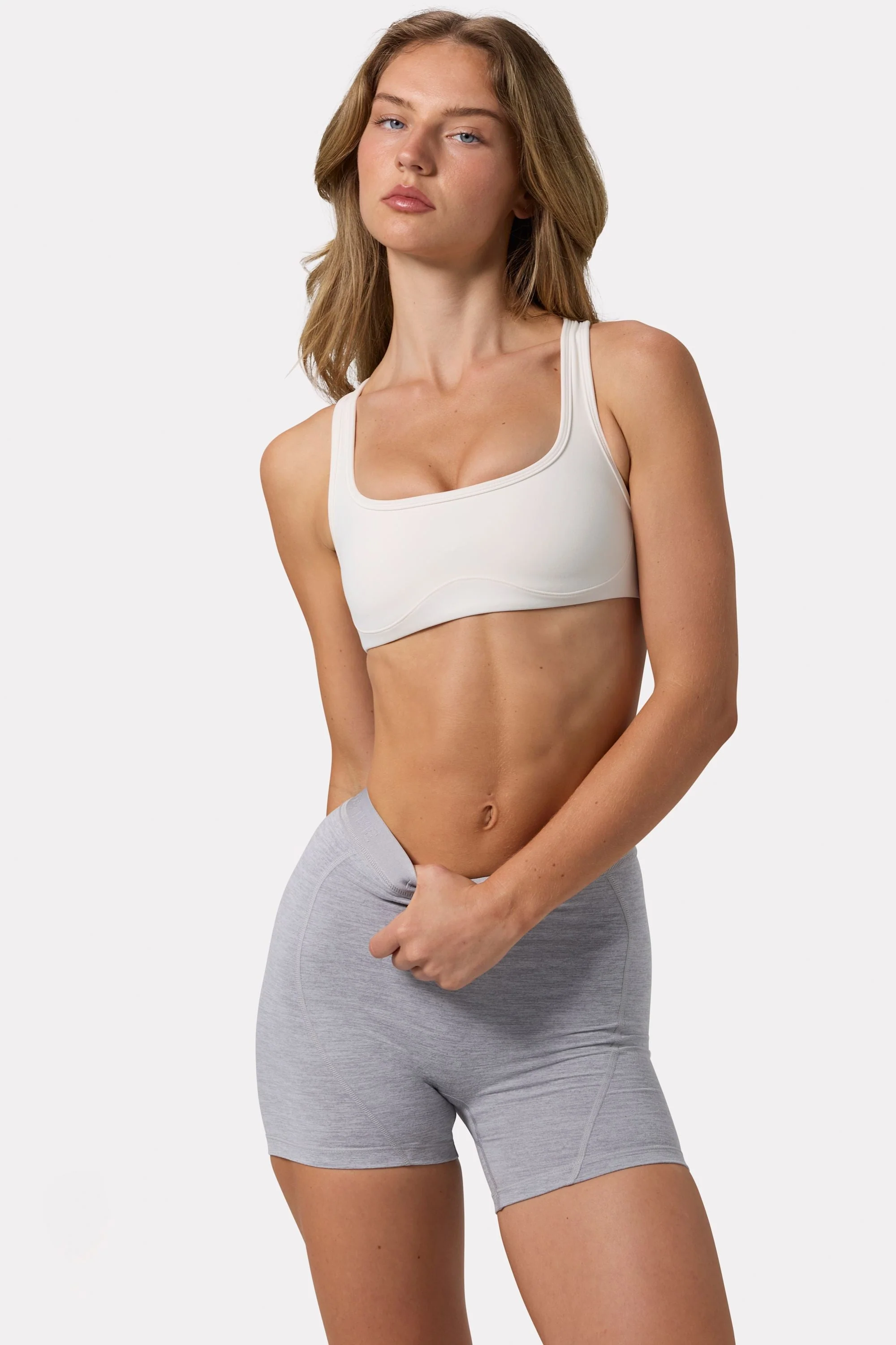Practical Soft Active Sports Bra in White Refined