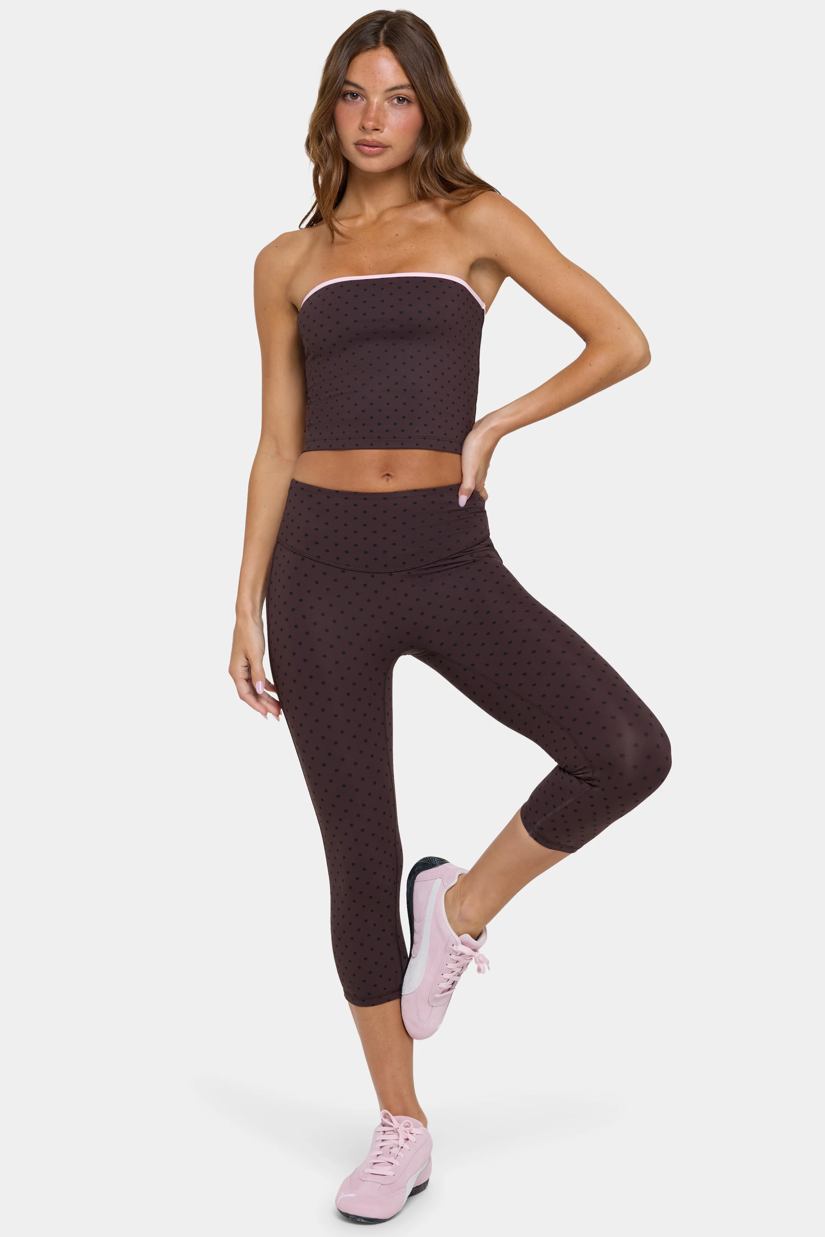 Fast Soft Active Capri Leggings in Choc Chip Efficient