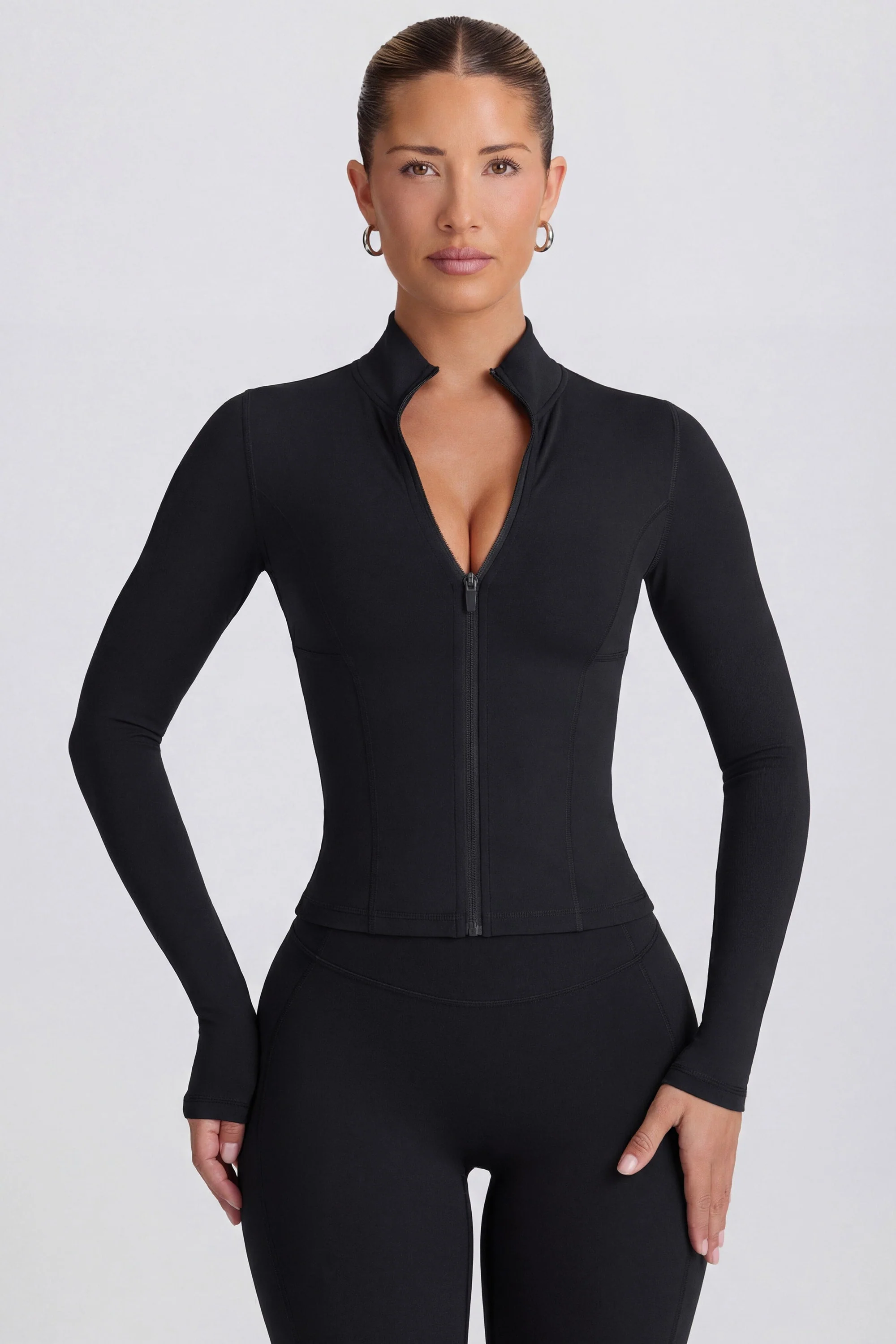 Fast Soft Active Zip-Up Jacket in Black Functional