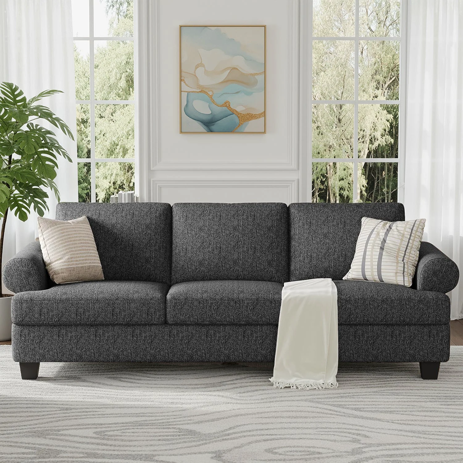 Authentic 91 Mid-Century Lawson Sofa with Extra-Deep Seating Oversized 3-Seat Couch for Living Room or Apartment91 Mid-Century Lawson Sofa with Extra-Deep Seating Oversized 3-Seat Couch for Living Room or Apartment Healthy