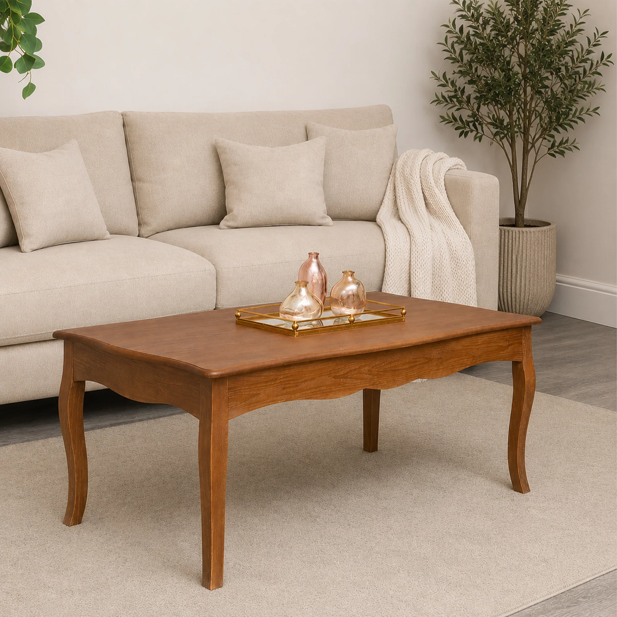 Original Large Dark Wood Coffee Table - Ashwell Range Natural