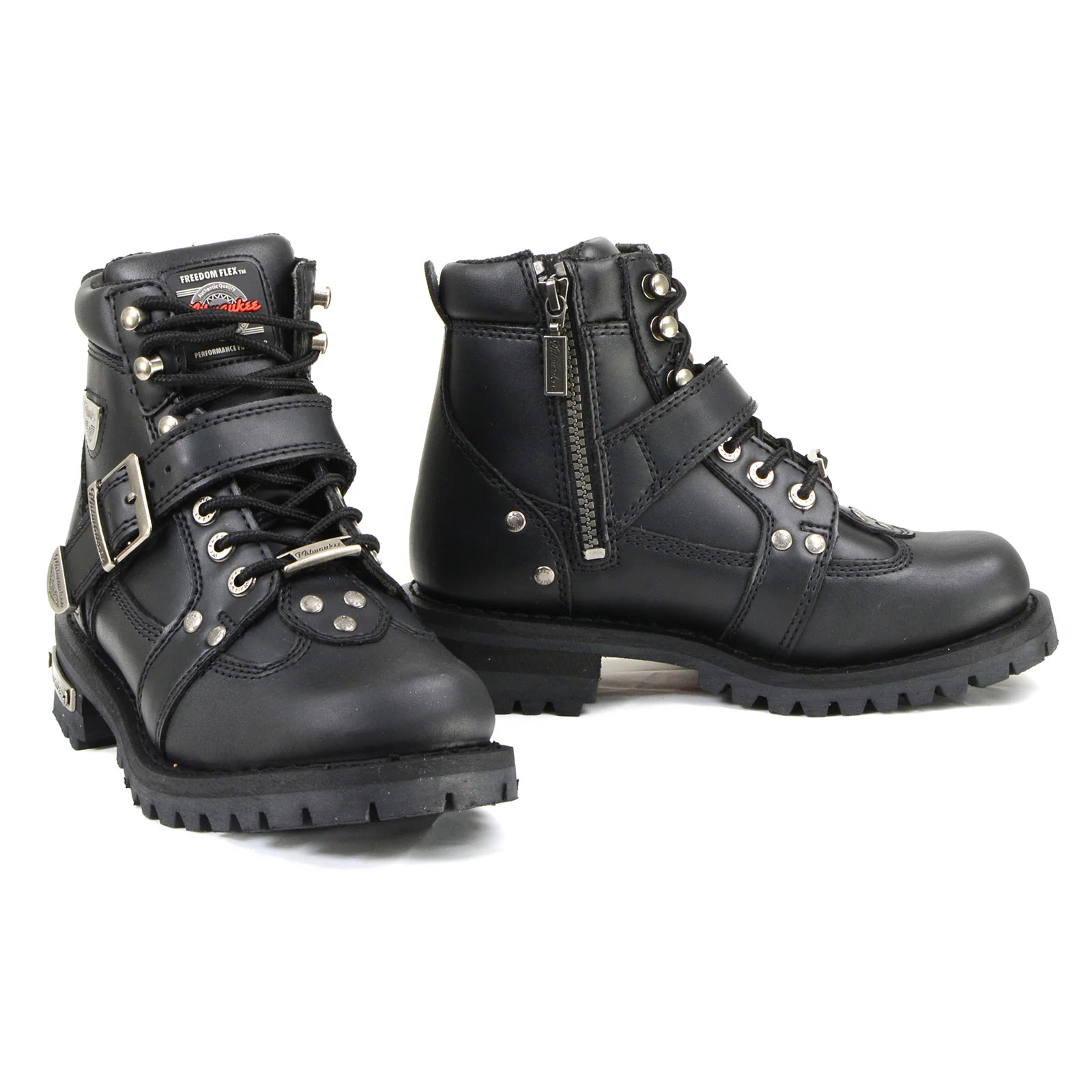 Elite MMCC Women's Road Captain Black Leather Motorcycle Boots - MB233 Flexible