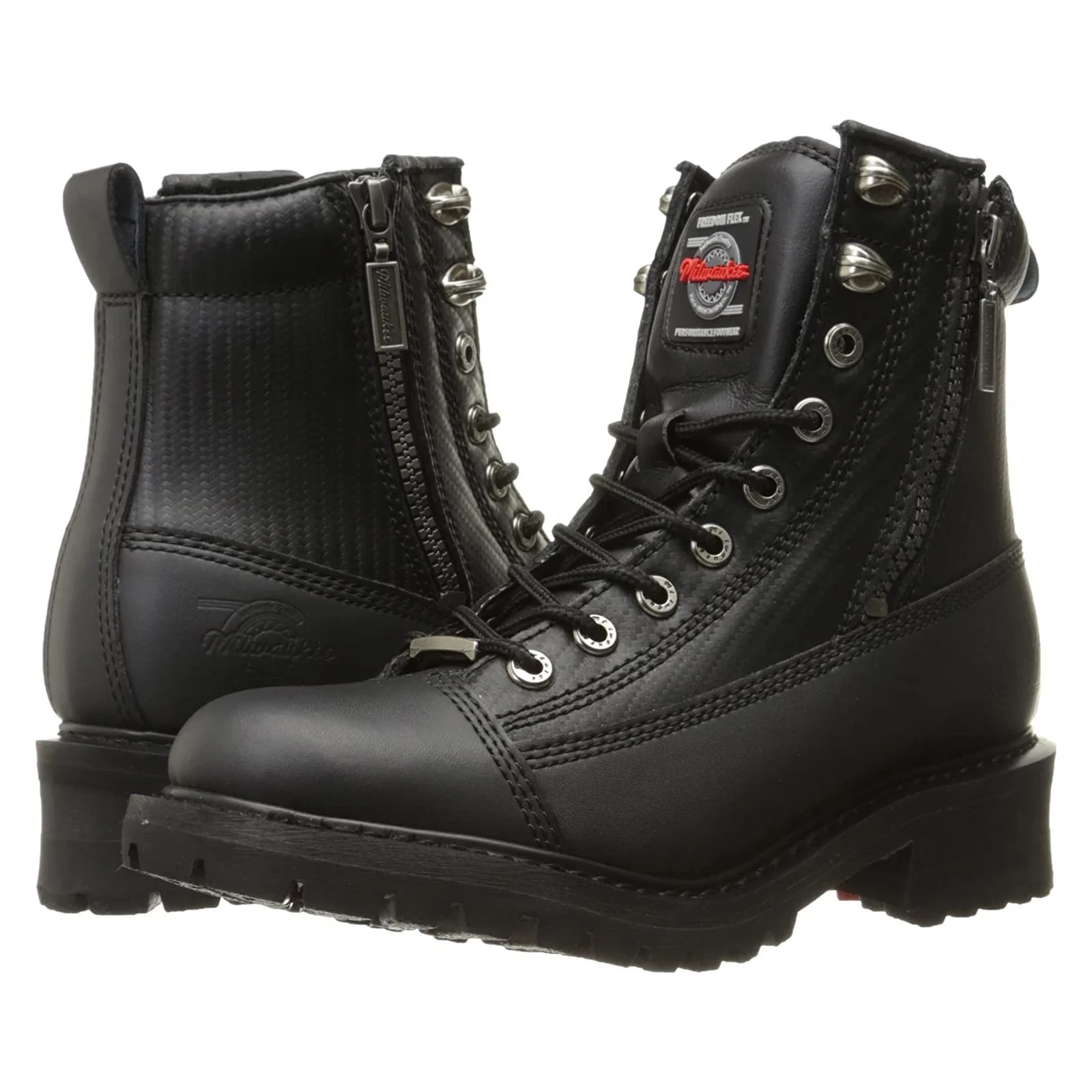 Official MMCC Women's Accelator Black Leather Motorcycle Boots - MB208 Practical