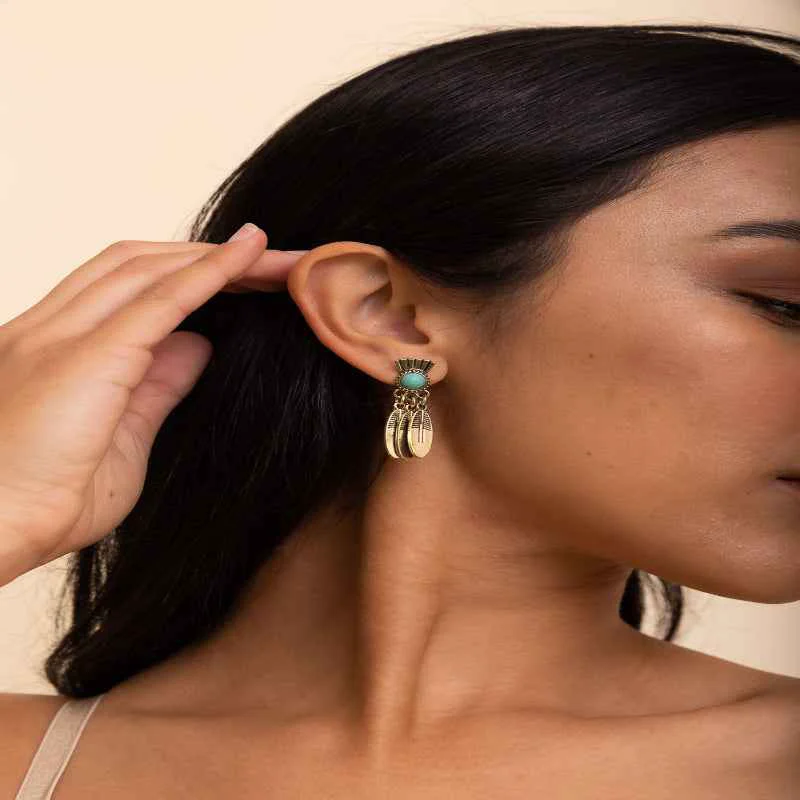 Authentic Turquoise Bronze Earrings Elite