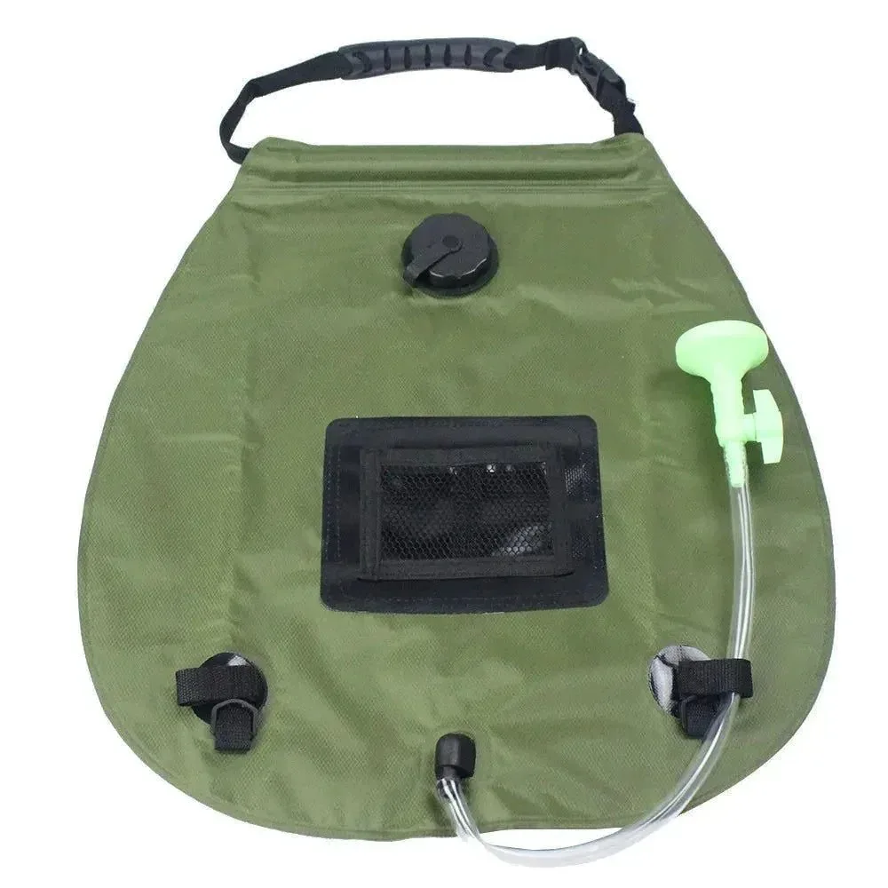 Casual 20L Foldable Solar Shower Bag with Hose Shower Head – Portable Camping Shower for Hiking Outdoor Use World-Class