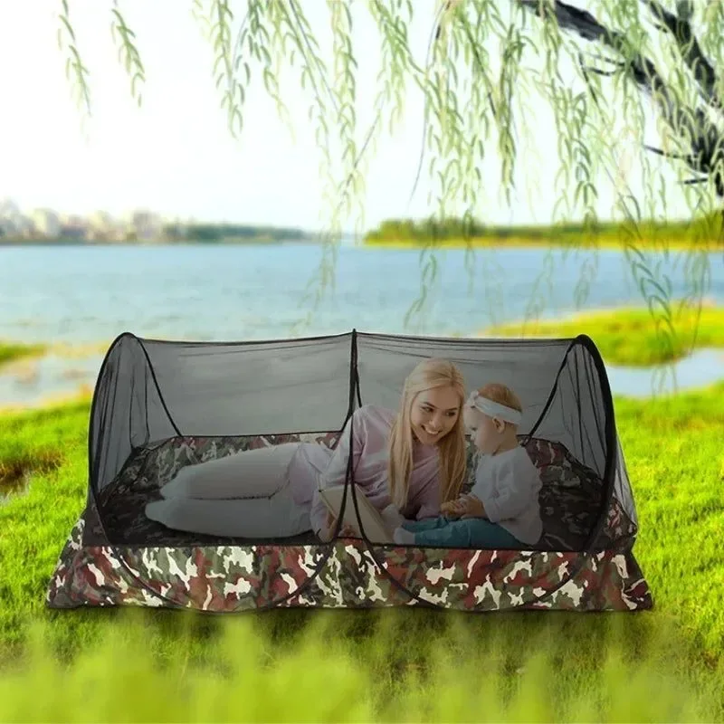 Long-Lasting Waterproof Mosquito Net Tarp Tent – 360° Bug Protection for Camping Hammock Use Green
