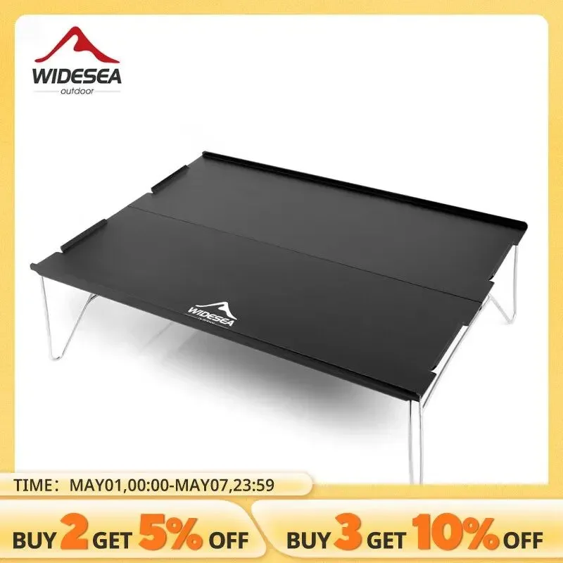 Genuine Widesea Ultralight Foldable Camping Table – Aluminum Stainless Steel 330–500g Quick Assembly Practical