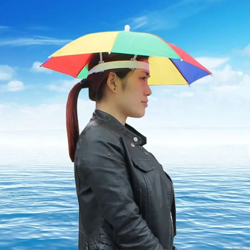 Efficient Portable Rain Umbrella Hat – Hands- Foldable Sun Rain Headwear for Camping Fishing 5 Styles Trusted