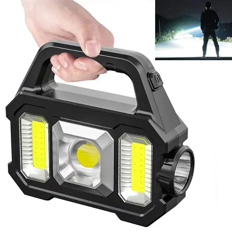 Detailed Solar Rechargeable Zoomable COB LED Flashlight - Waterproof Portable and Powerful Lantern for Camping Advanced