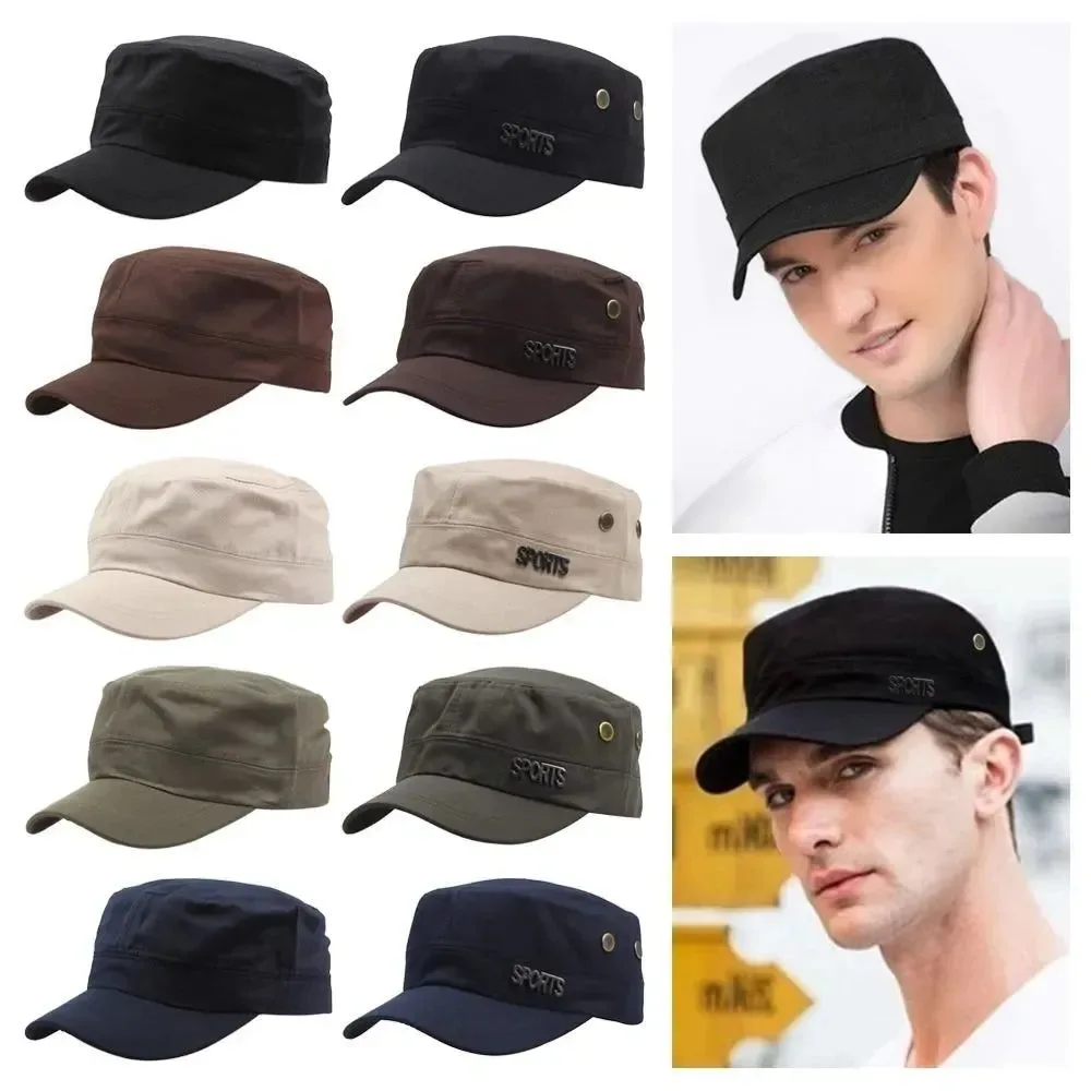 Modern Vintage Army Military Cadet Hat – Classic Sun Protection Cap for Camping Hiking Fishing 10 Colors Efficient