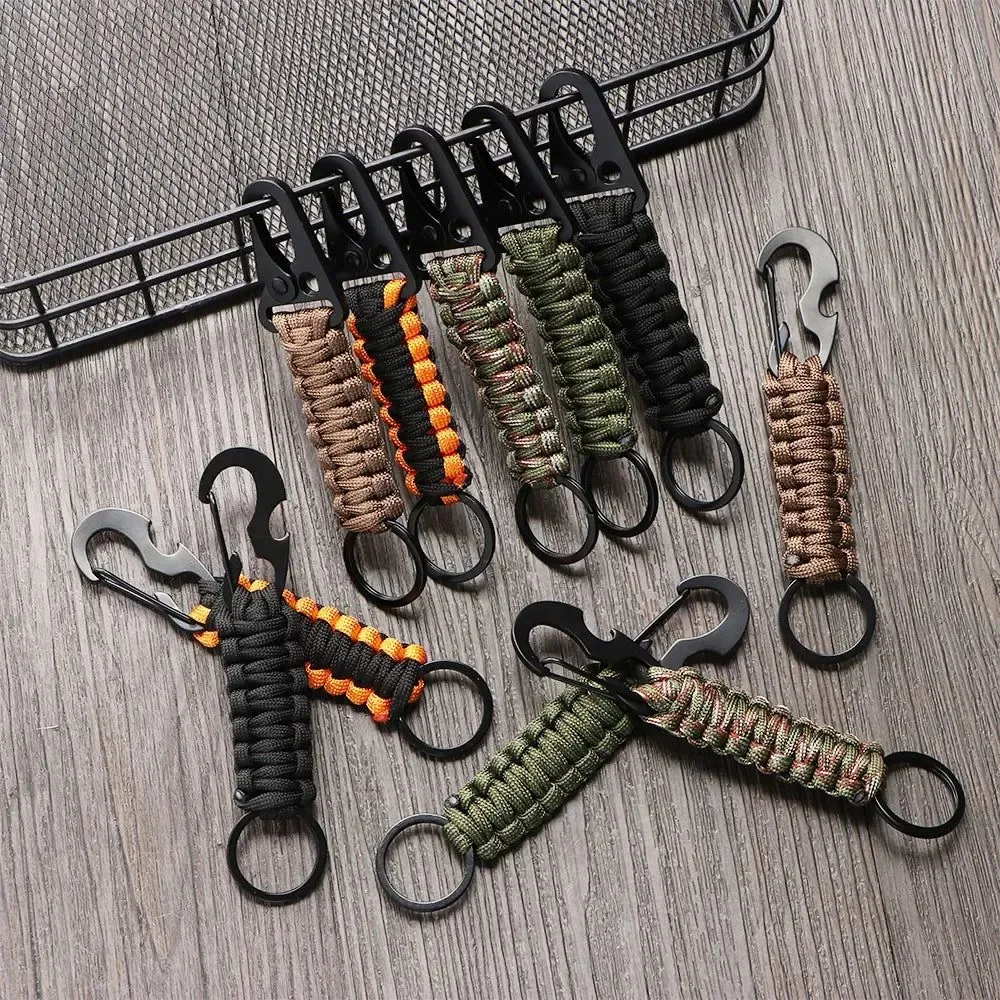 Carefully Designed Outdoor Keychain Ring - Multi-Functional Camping Carabiner with Paracord Rope Fashionable