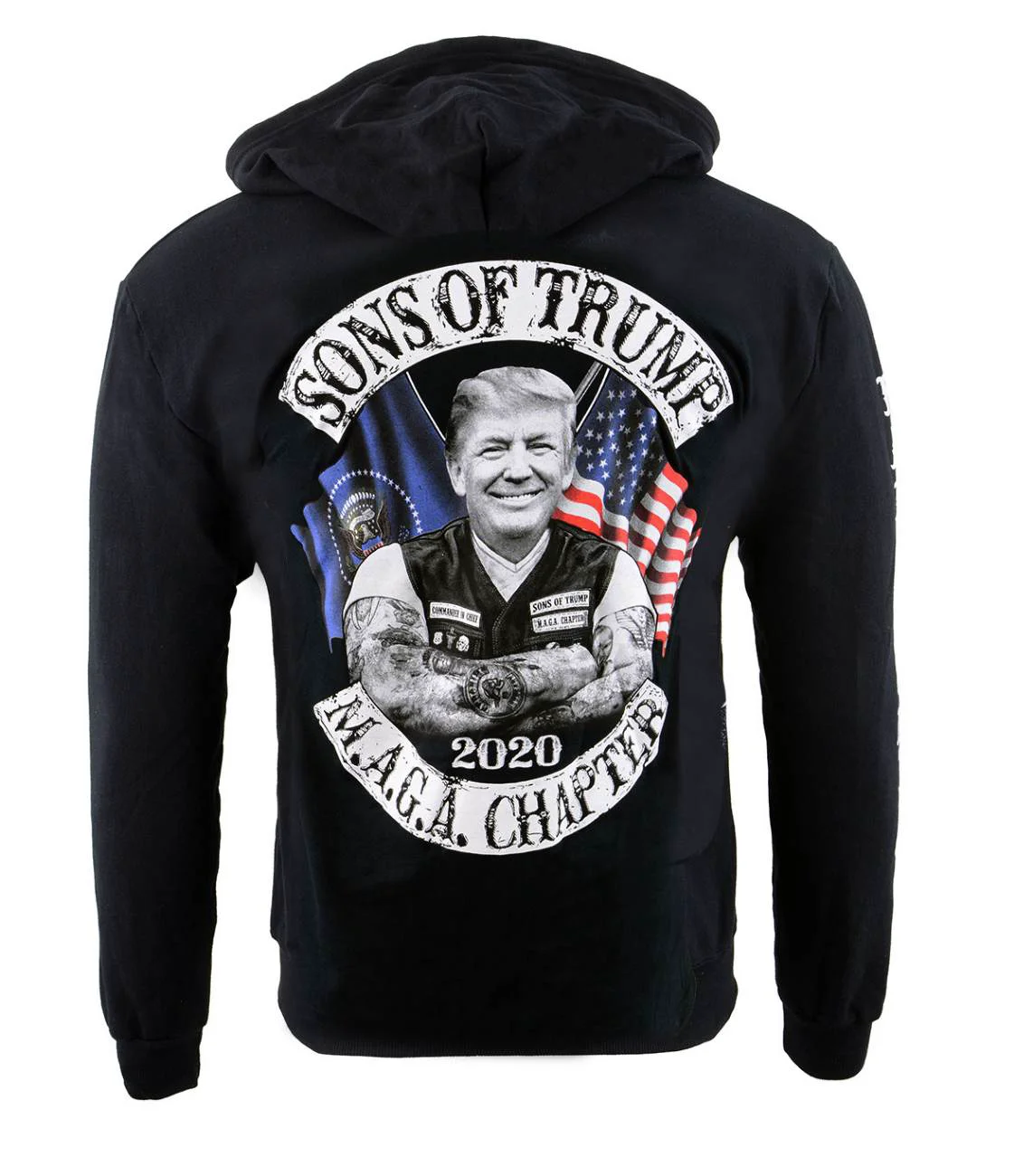Smart Biker Clothing Co. BCC118007 Men's Black 'Sons of Trump' Motorcycle Hoodie Optimized