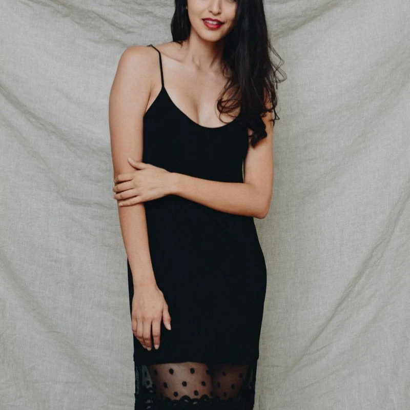 Smart Polka Lace Dress Comfortable