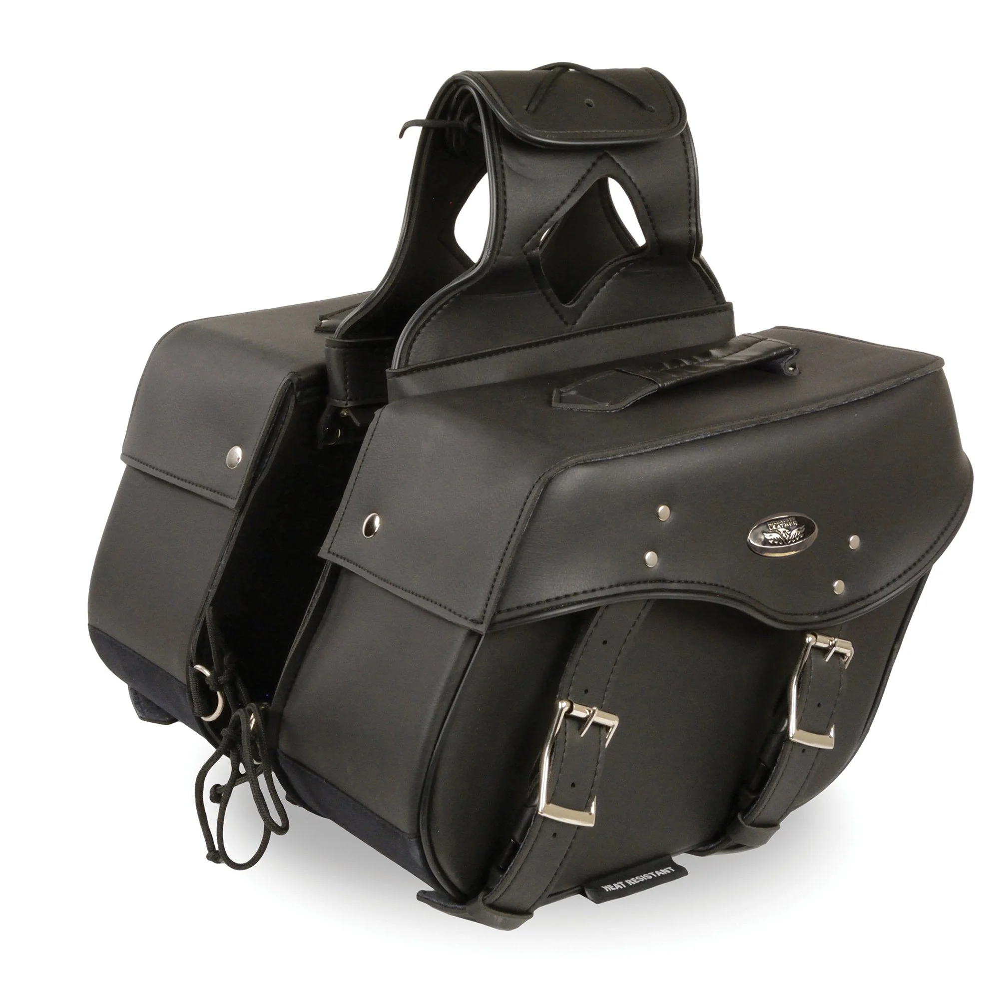 Efficient Milwaukee Leather SH55303ZB Black Medium Zip-Off PVC Throw Over Motorcycle Saddlebags Recyclable