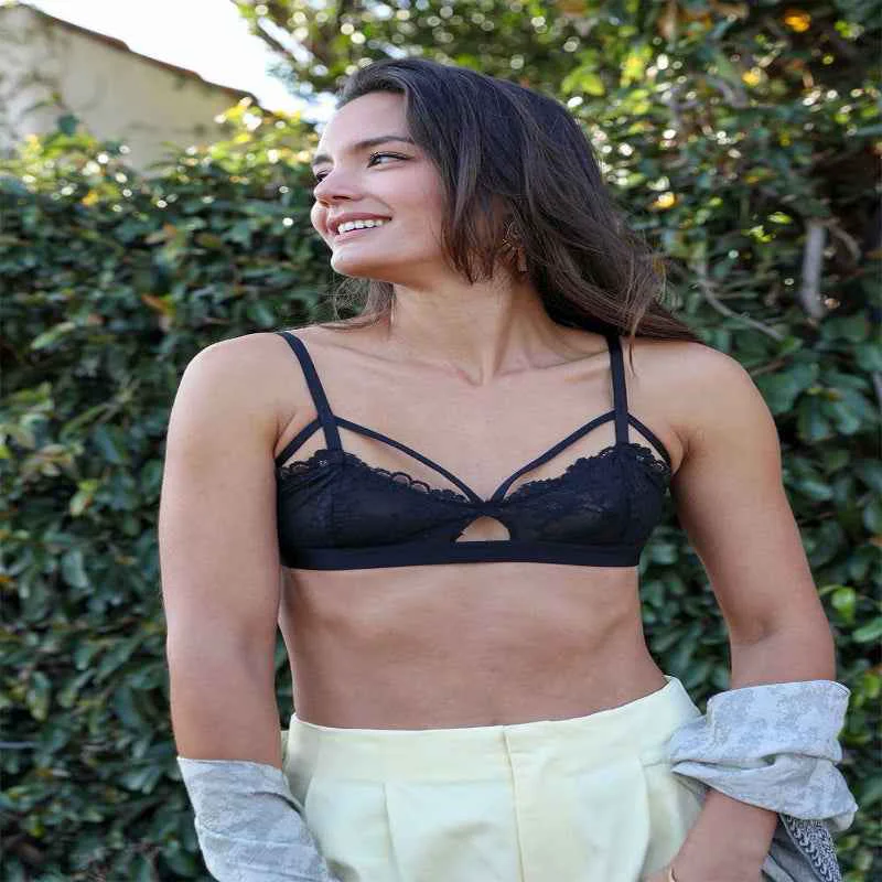 High-End Floral Lace Bra Versatile