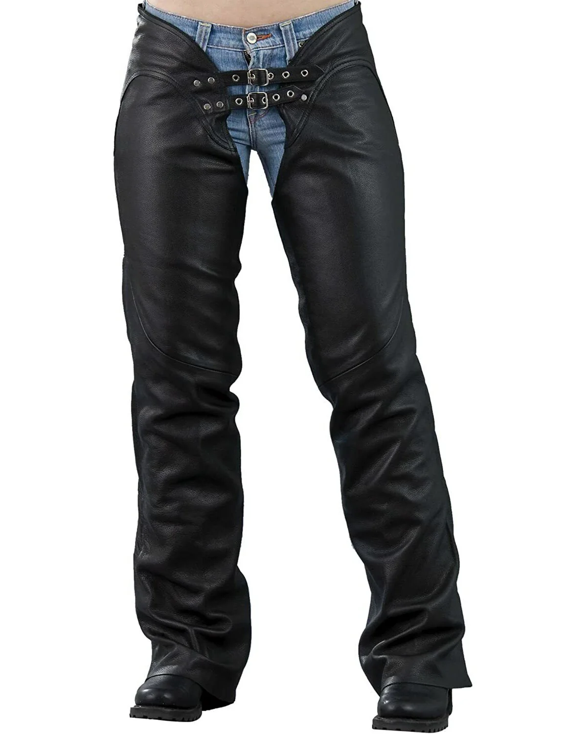 Efficient Milwaukee Leather ML1986 Women's Black Leather Low Cut Sure Fit Motorcycle Chaps Practical