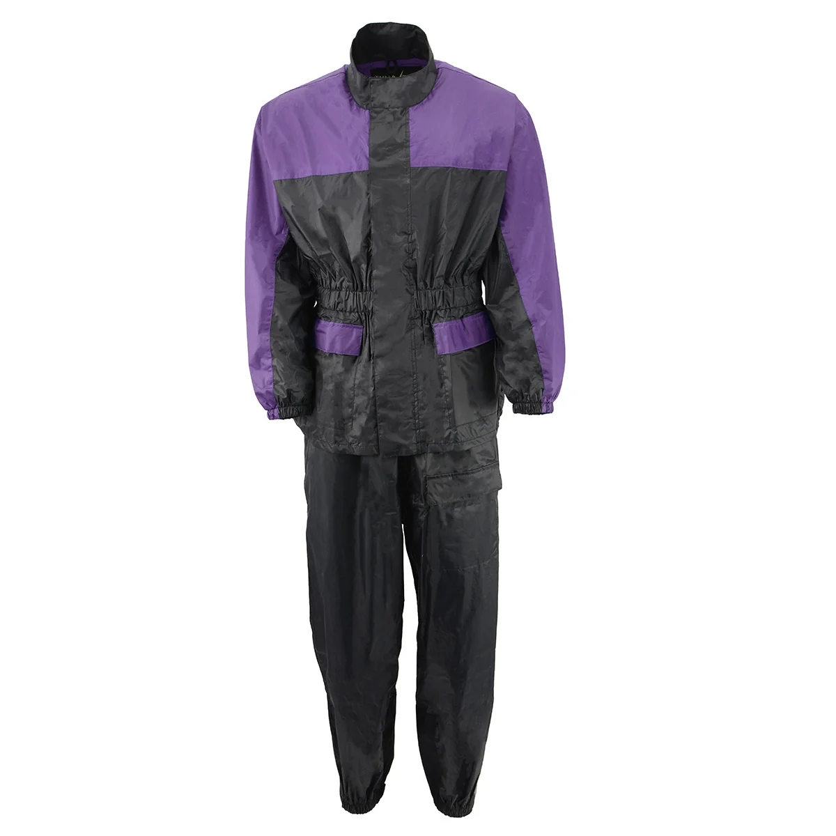 Smooth NexGen XS5031 Women's Purple and Black Water Proof Rain Suit with Cinch Sides Trendy