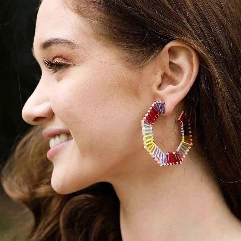 Solid Colorful Hoop Earrings Lightweight