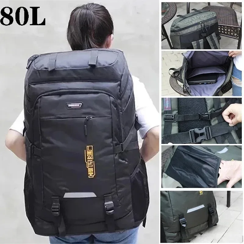 Fast 50L 80L Large Outdoor Backpack – Polyester Rucksack for Hiking Camping Travel School High-Quality