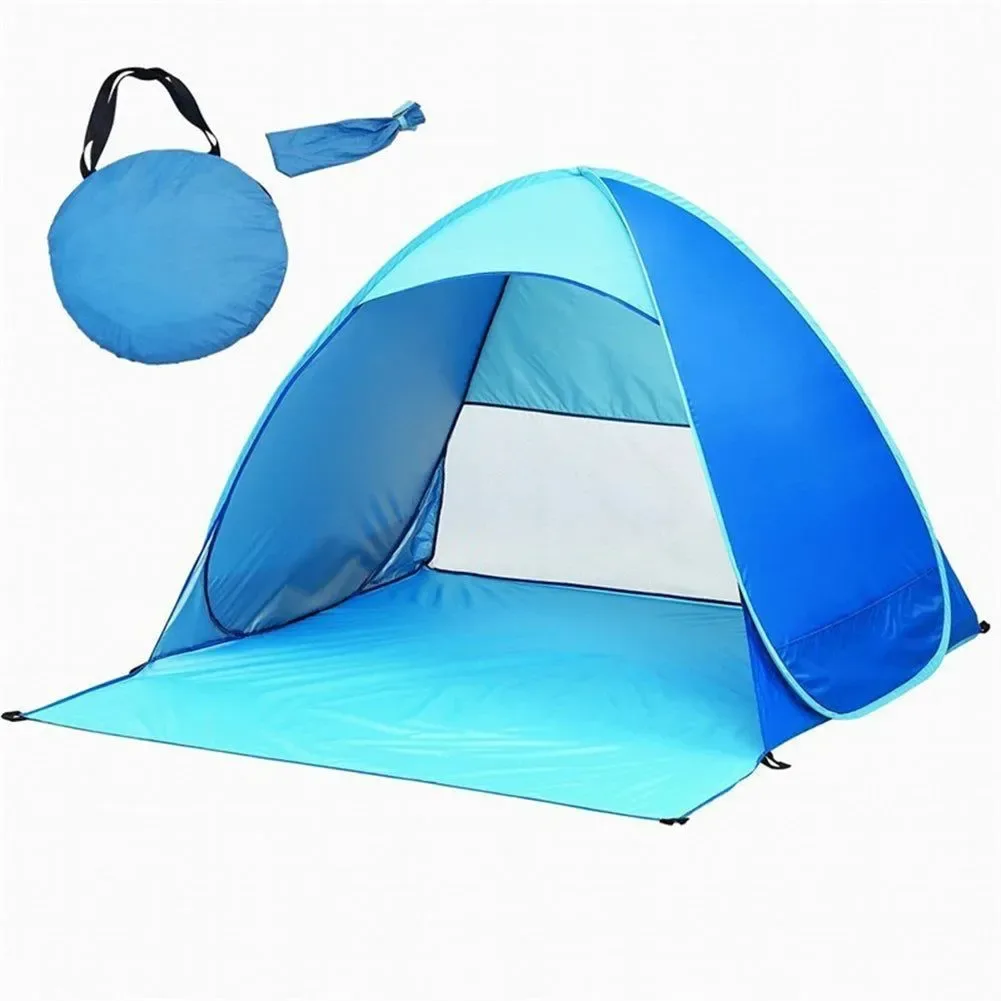 Top-Quality Quick Automatic Beach Tent - UPF50 Outdoor Sun Shelter Portable Beach Canopy for Camping and Fishing Green