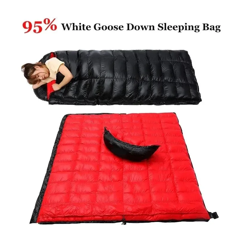 High-Performance 95 Goose Down Sleeping Bag – Ultralight Winter Camping Hiking Bag 400g–1200g Convenient