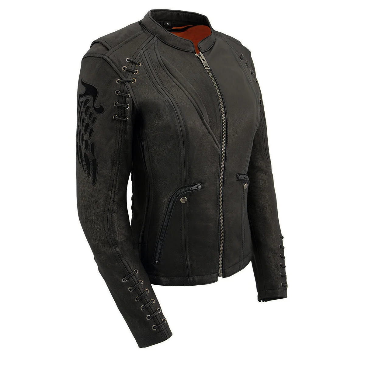 Expertly Made Milwaukee Leather MLL2535 Women's Black Leather Lightweight Scuba Racer Jacket Contemporary