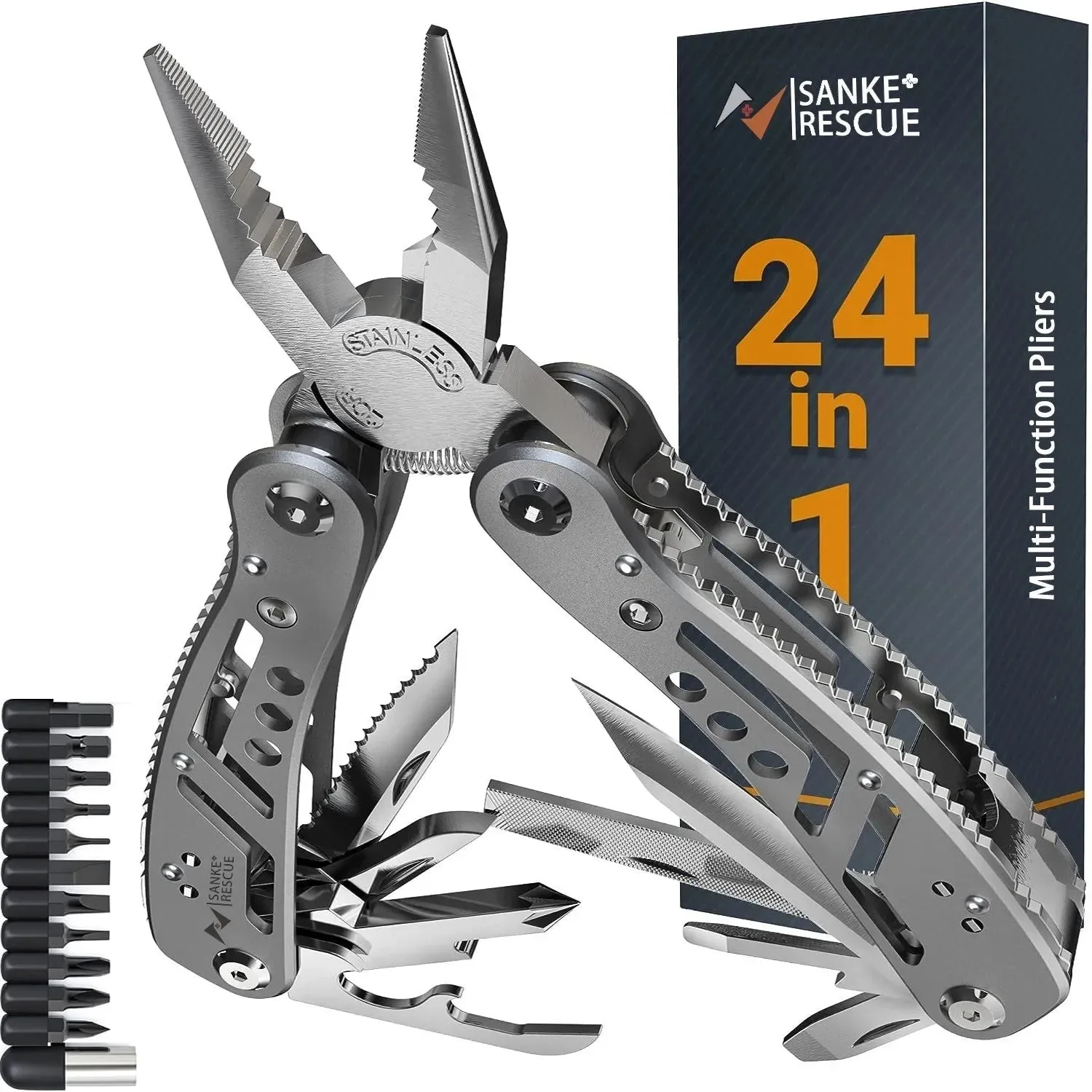 Efficient Portable Pocket Multitool - Essential Stainless Steel Gear for Outdoor Survival Trendy