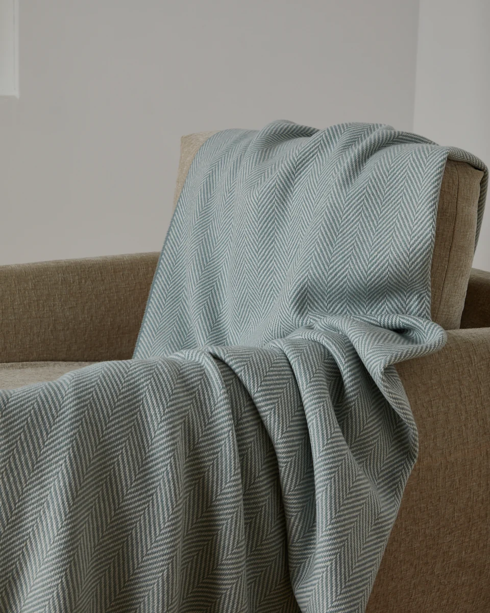 Carefully Designed Foxford Achill Cashmere and Lambswool Throw Enhanced