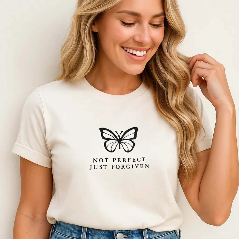 Stylish Forgiven Quote Tee High-Performance