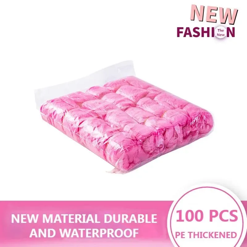 Carefully Designed 100 PCS Disposable Waterproof Shoe Covers - Non-Slip Wear-Resistant Cleaning Overshoes for Outdoor Rainy Days and Carpet Cleaning 100 PCS Plastic Disposable Waterproof Shoe Covers Non-Slip Wear-Resistant Cleaning Overshoes Outdoor Rainy Day Carpet Cleaning High-End