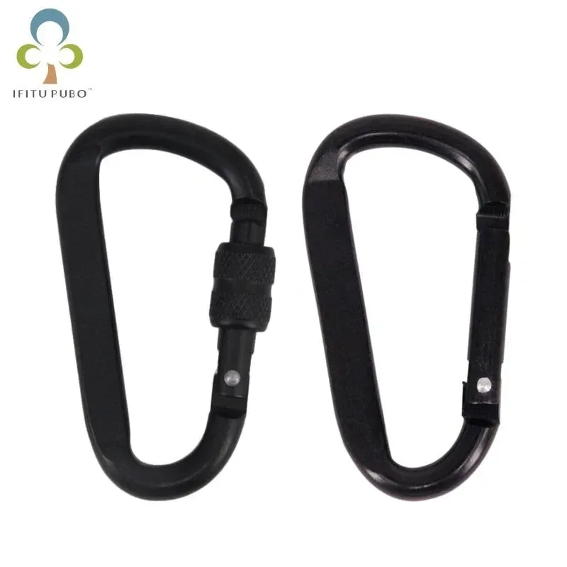 Breathable 1Pc 7cm Aluminum Alloy Carabiner - Black D-Ring Key Chain Clip for Outdoor Travel and Camping Exceptional