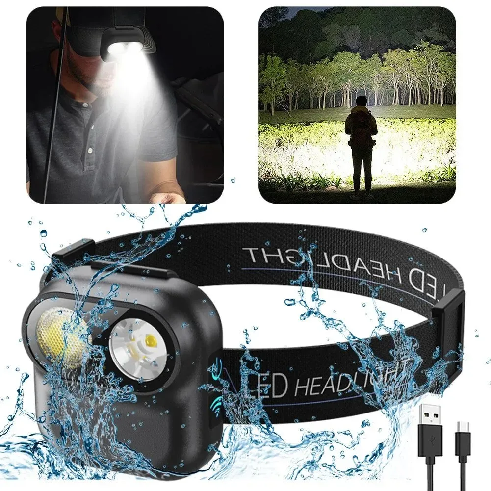 Responsible USB Rechargeable High Brightness Headlight 6 Gears 800mAh for Camping and Fishing World-Class
