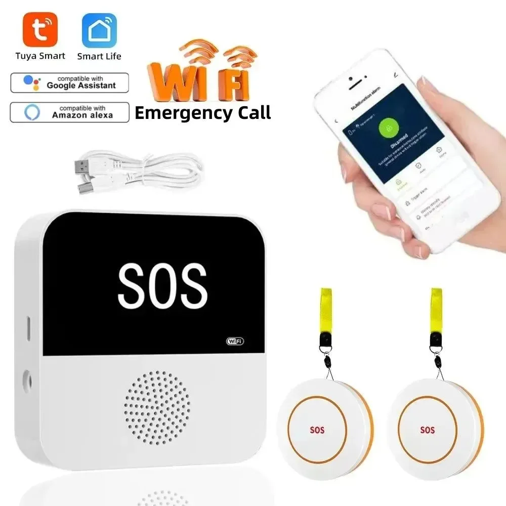 Crafted Smart WiFi Elderly Caregiver Pager - SOS Call Button Emergency Medical Alert System for Seniors at Home Original