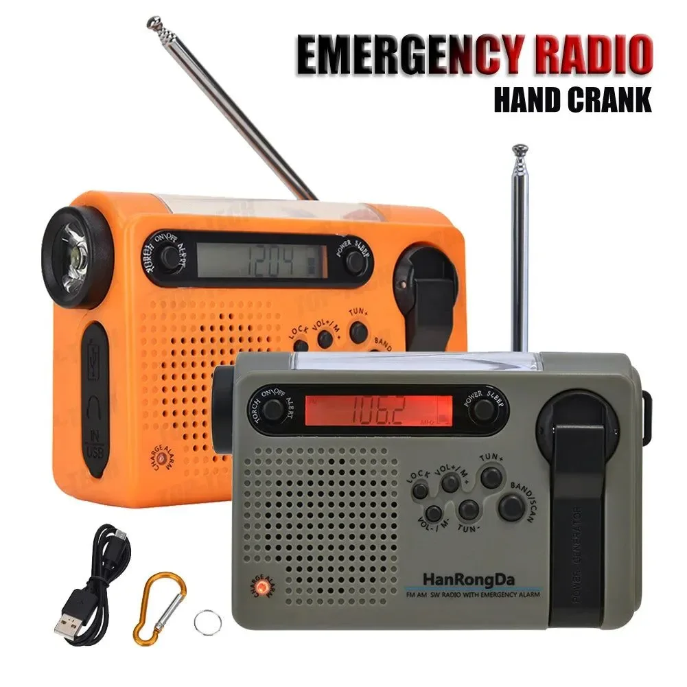 Professional Multifunctional Full Band Solar Powered AM FM SW Weather Radio - Emergency LED Flashlight Lamp and Power Bank for Cell Phone Outdoor Safe